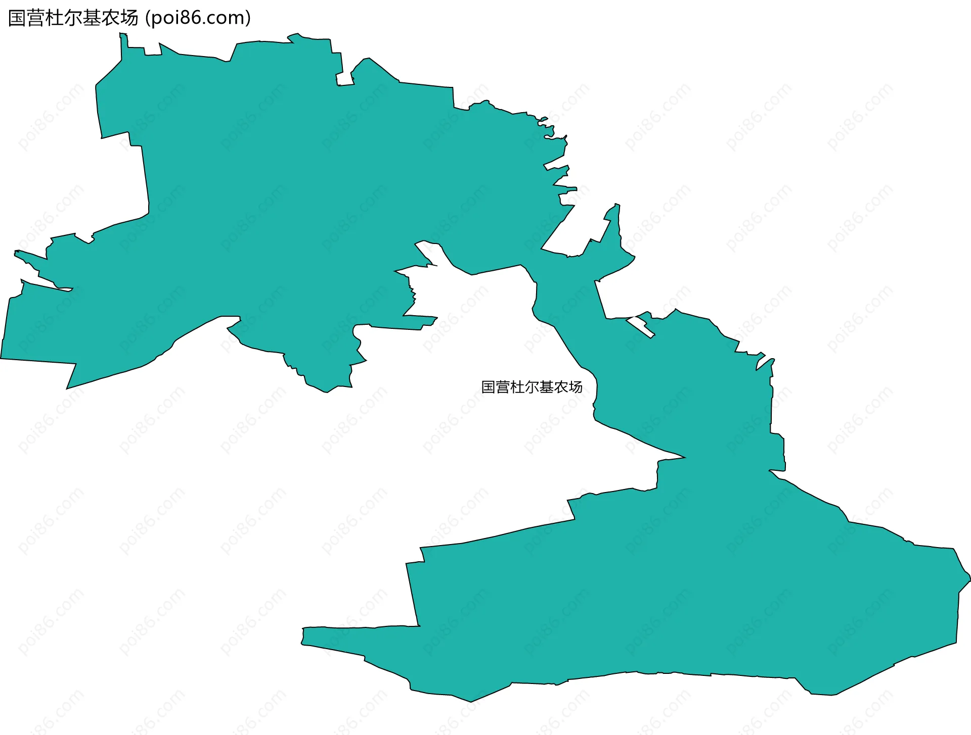 国营杜尔基农场边界地图(五级行政区划)