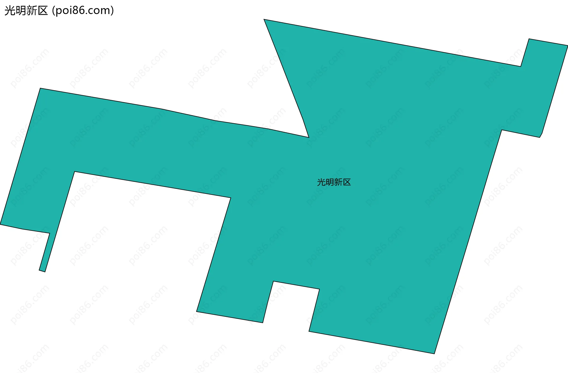 光明新区边界地图