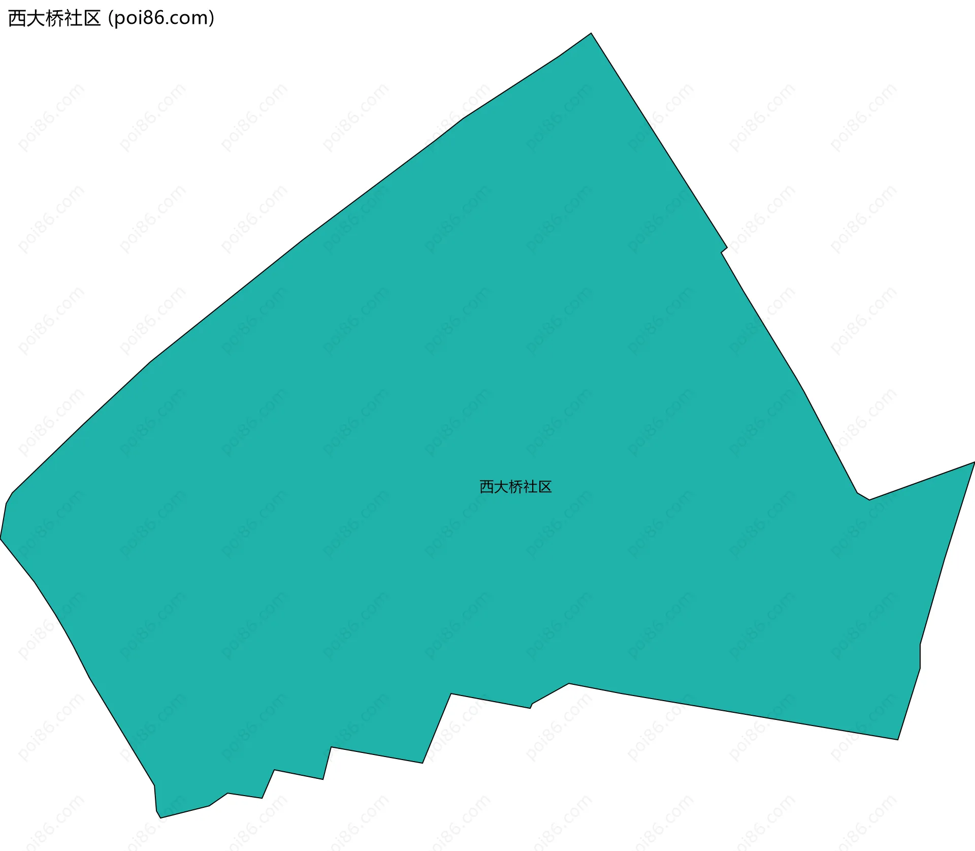 西大桥社区边界地图