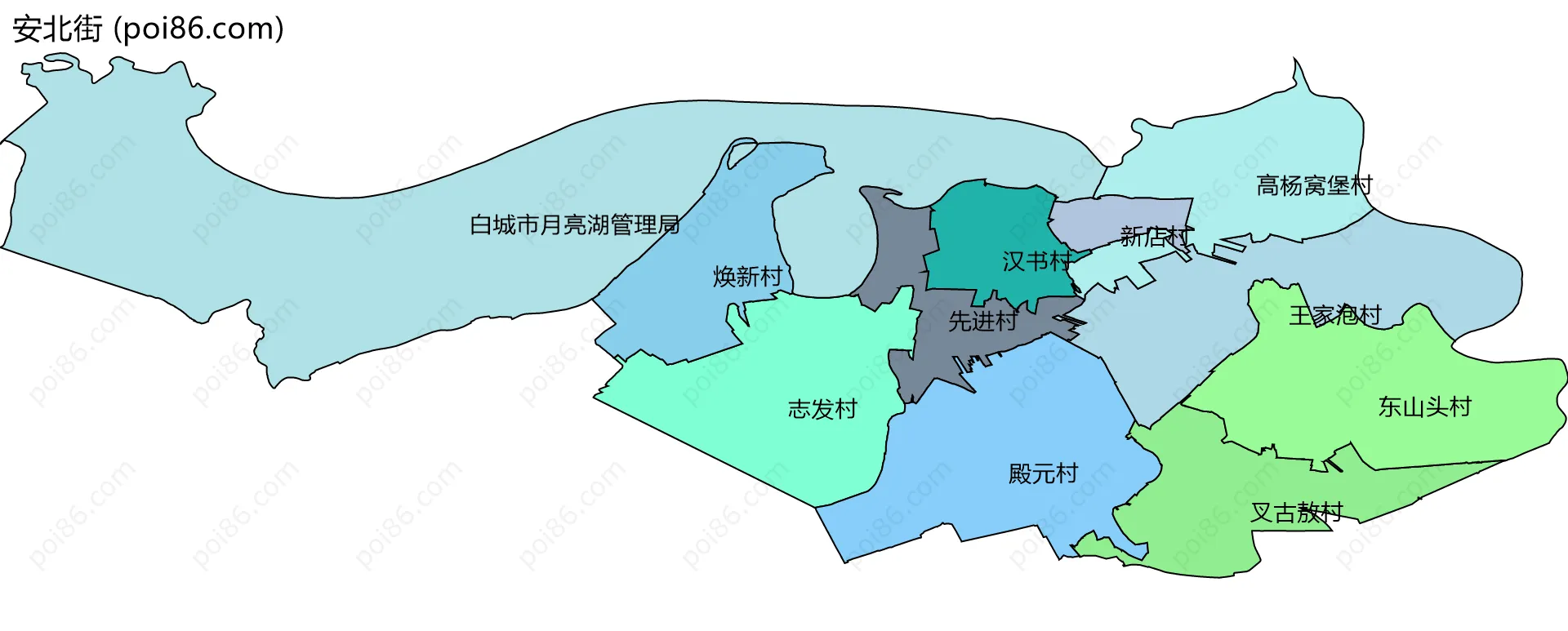 安北街边界地图(五级行政区划)