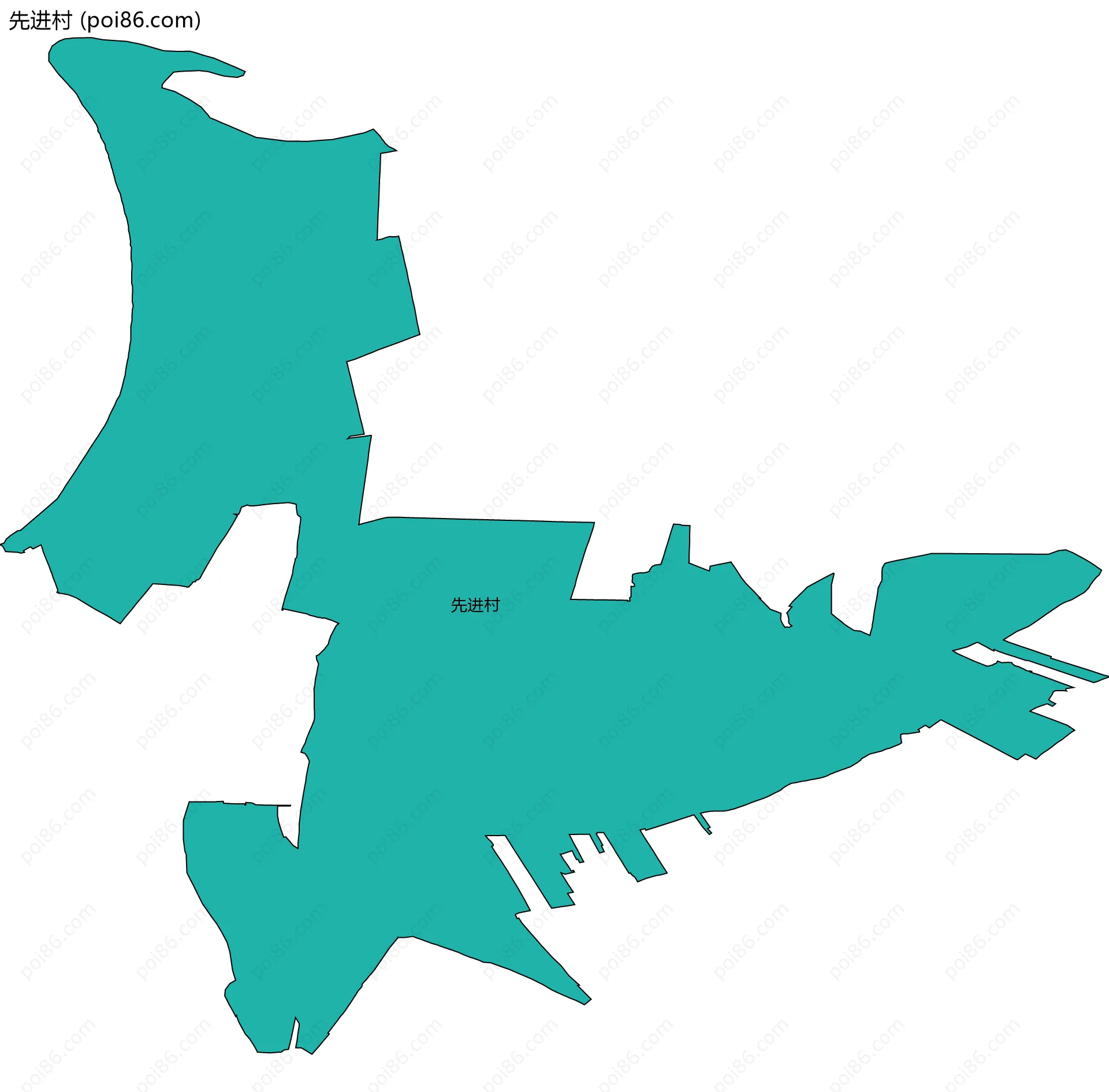 先进村边界地图