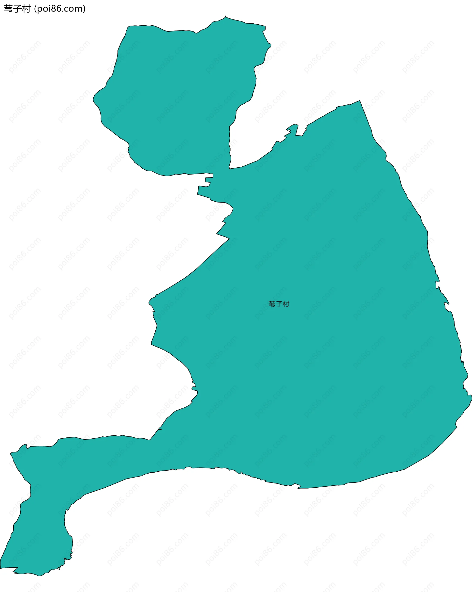 苇子村边界地图