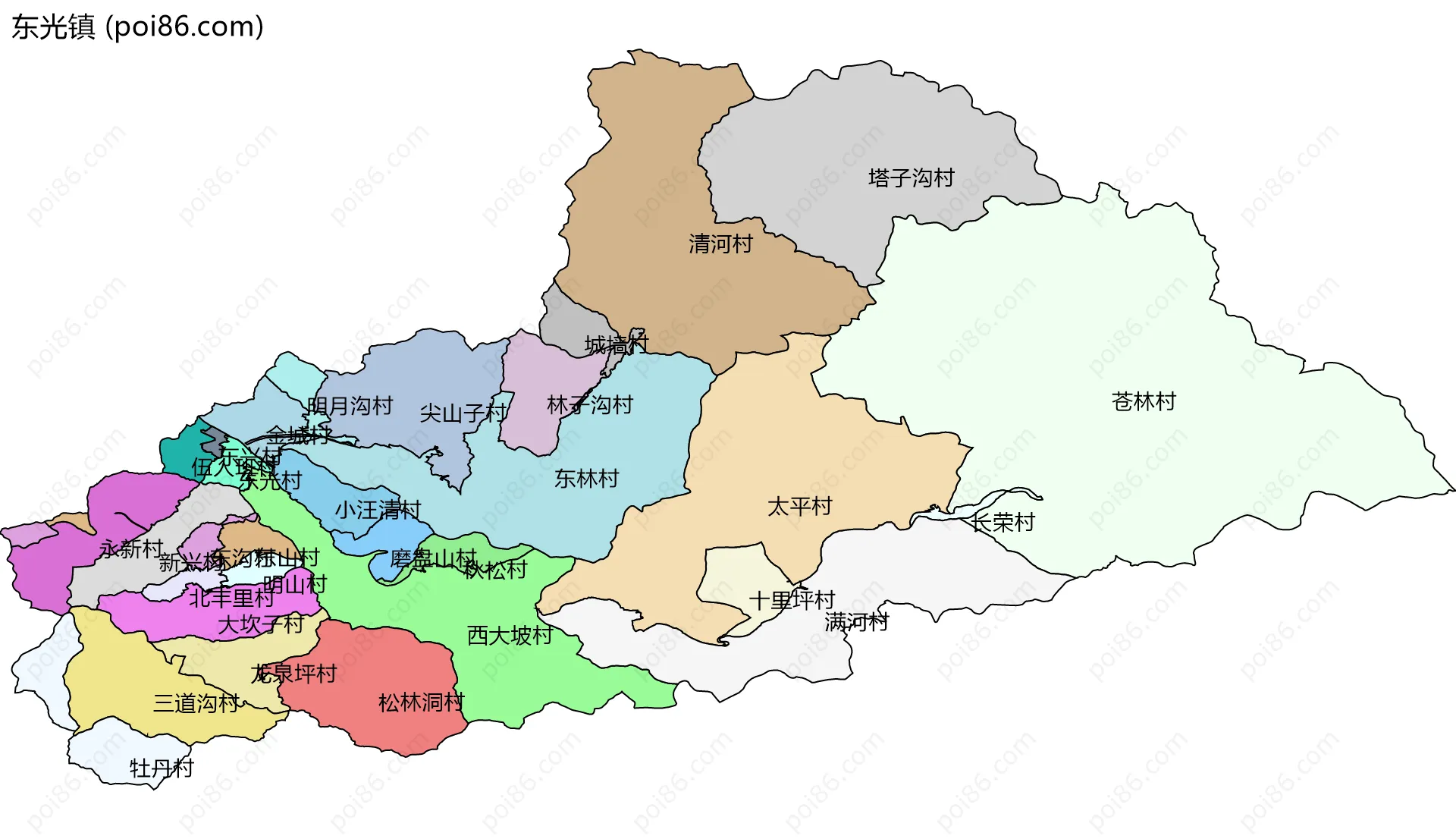 东光镇边界地图(五级行政区划)