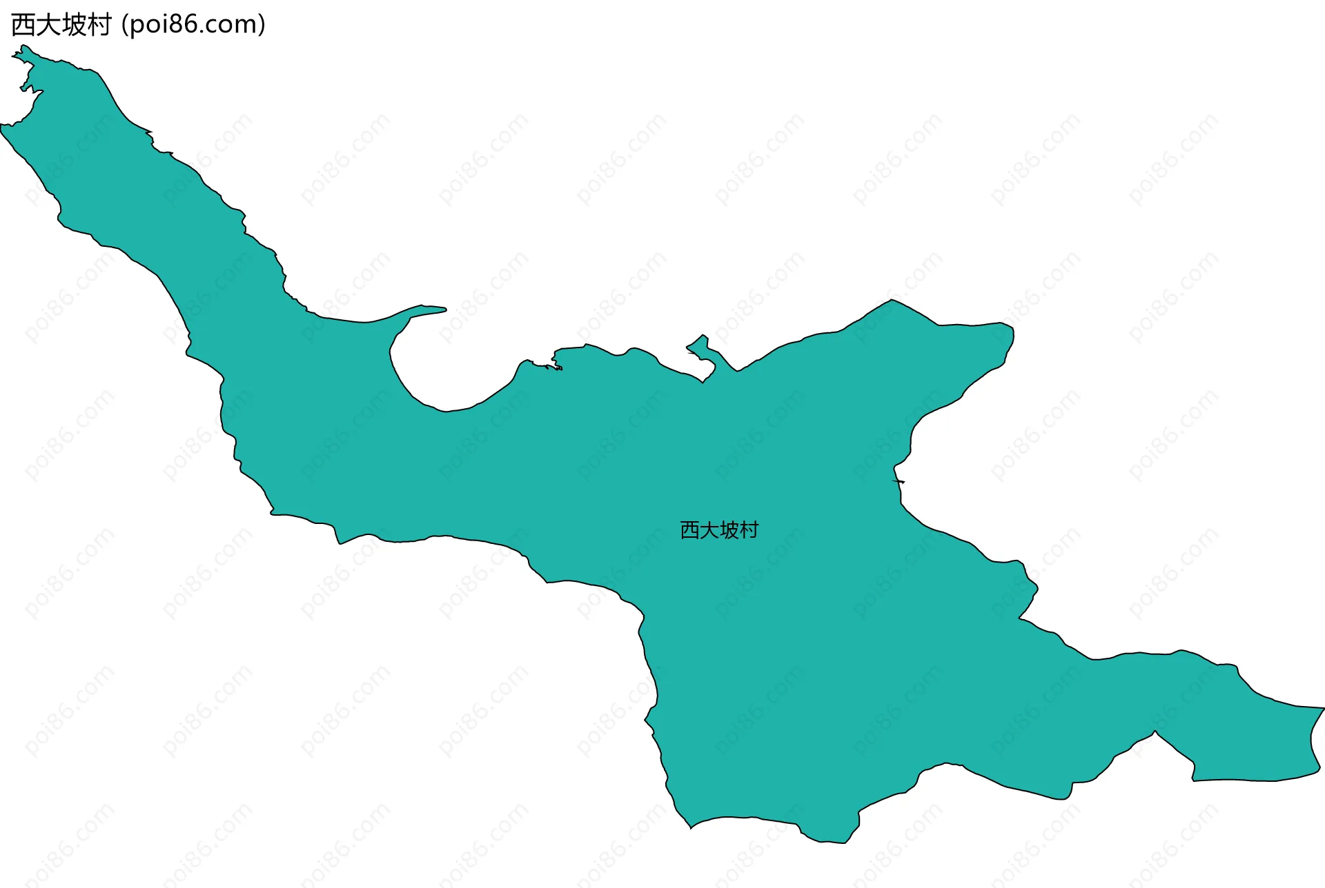 西大坡村边界地图