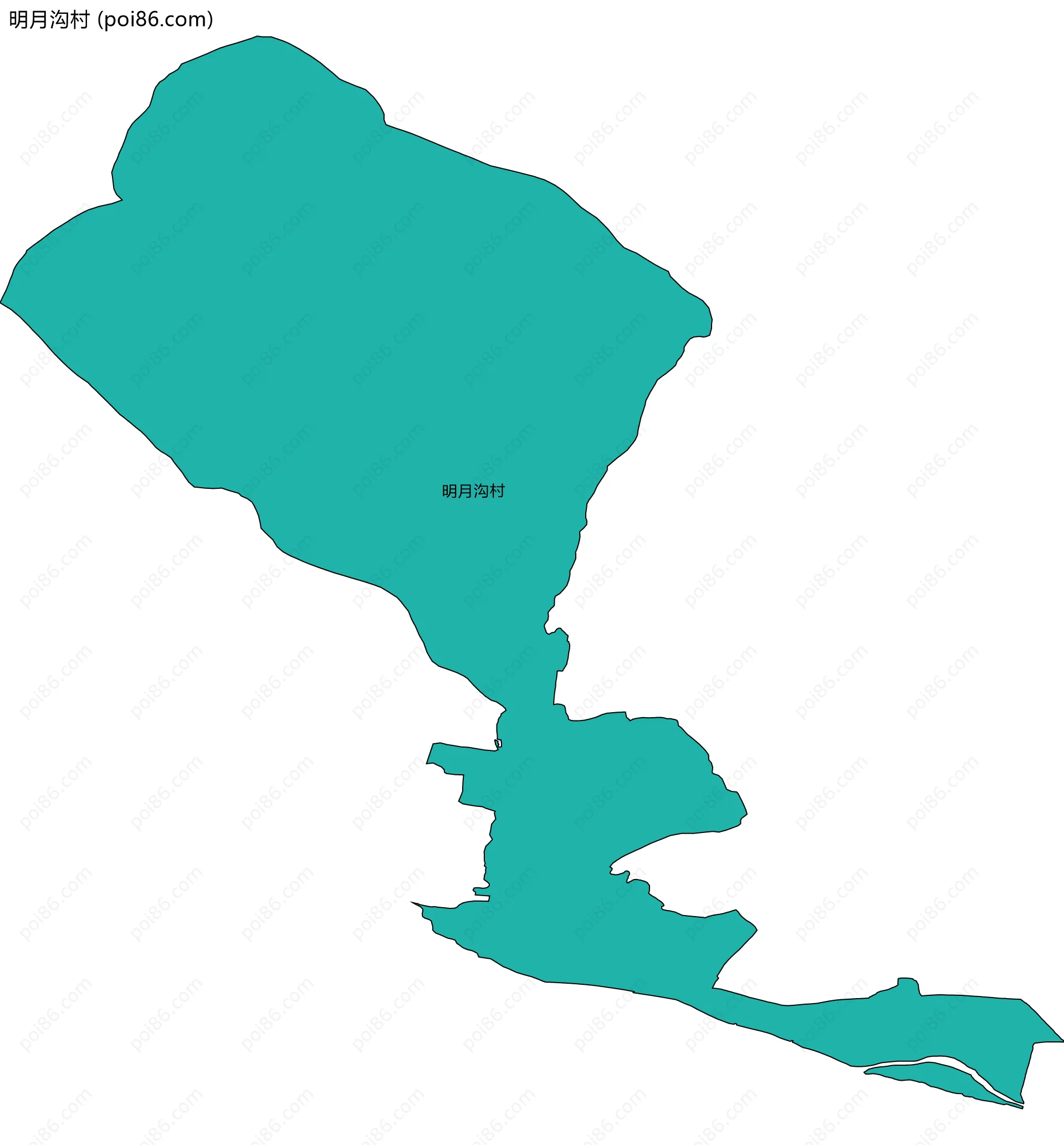 明月沟村边界地图