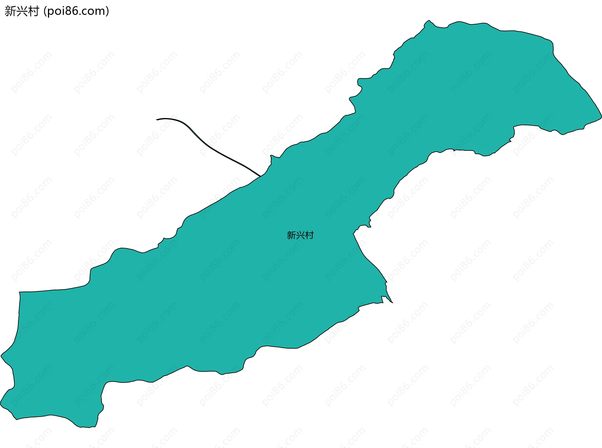 新兴村边界地图