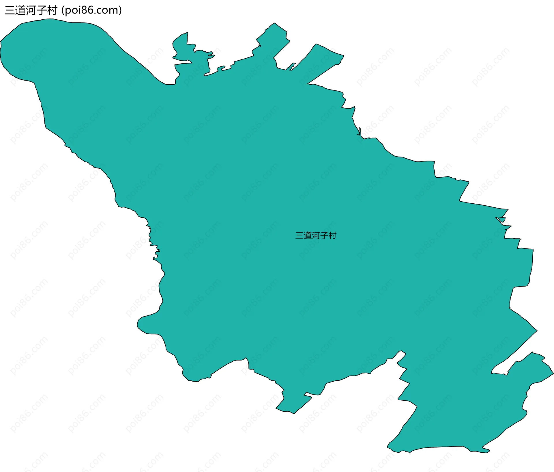 三道河子村边界地图