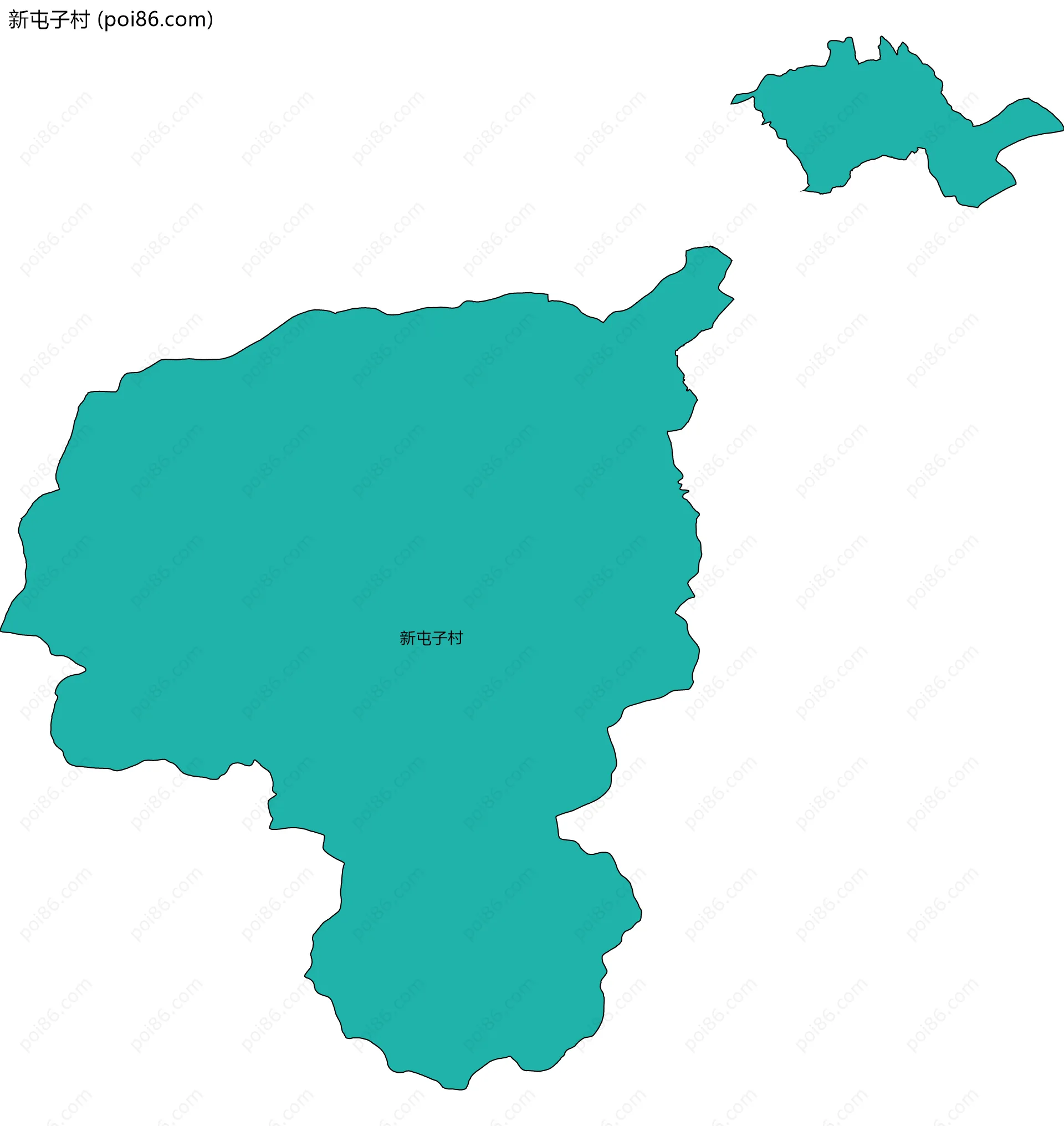 新屯子村边界地图