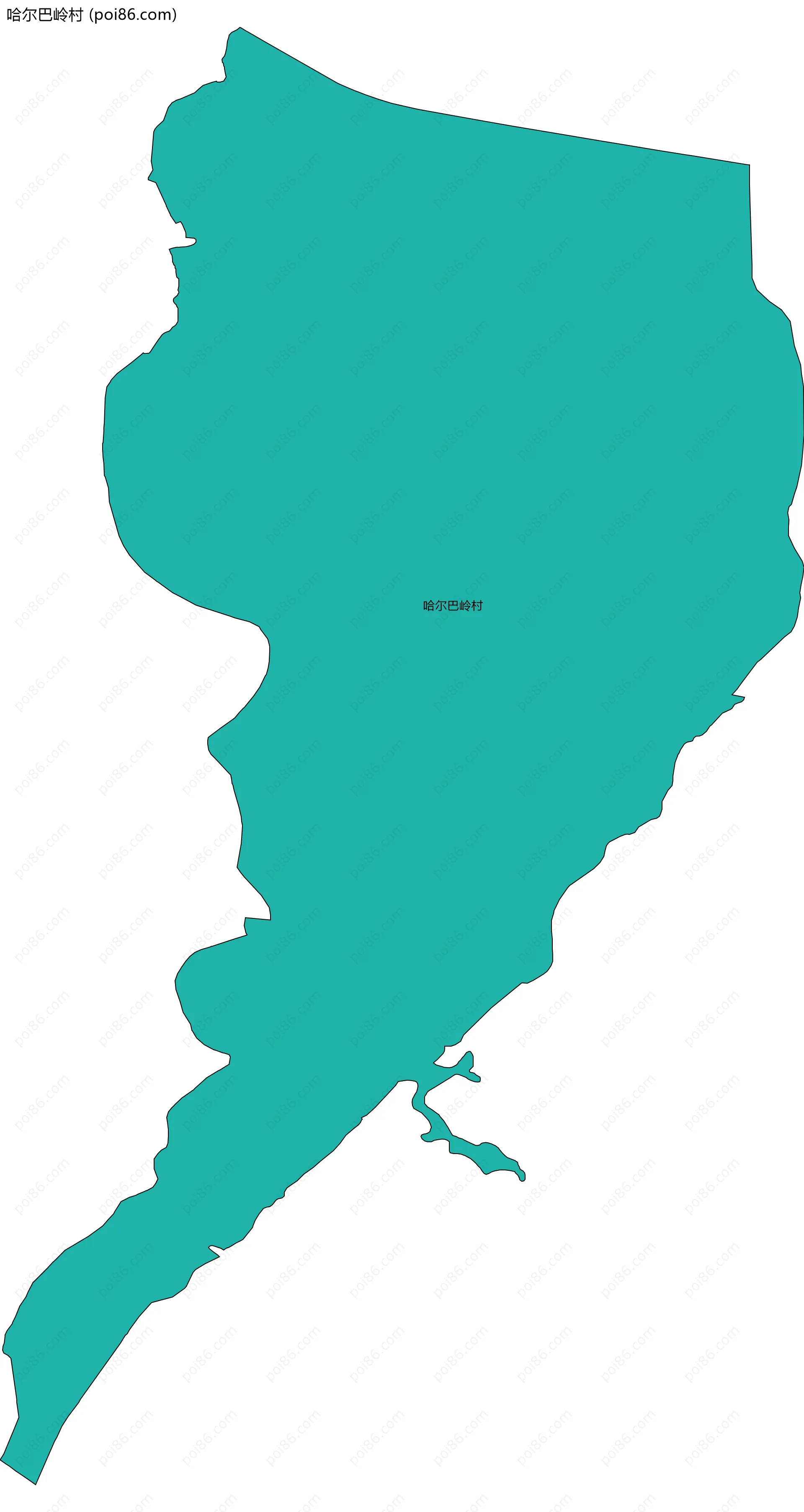 哈尔巴岭村边界地图