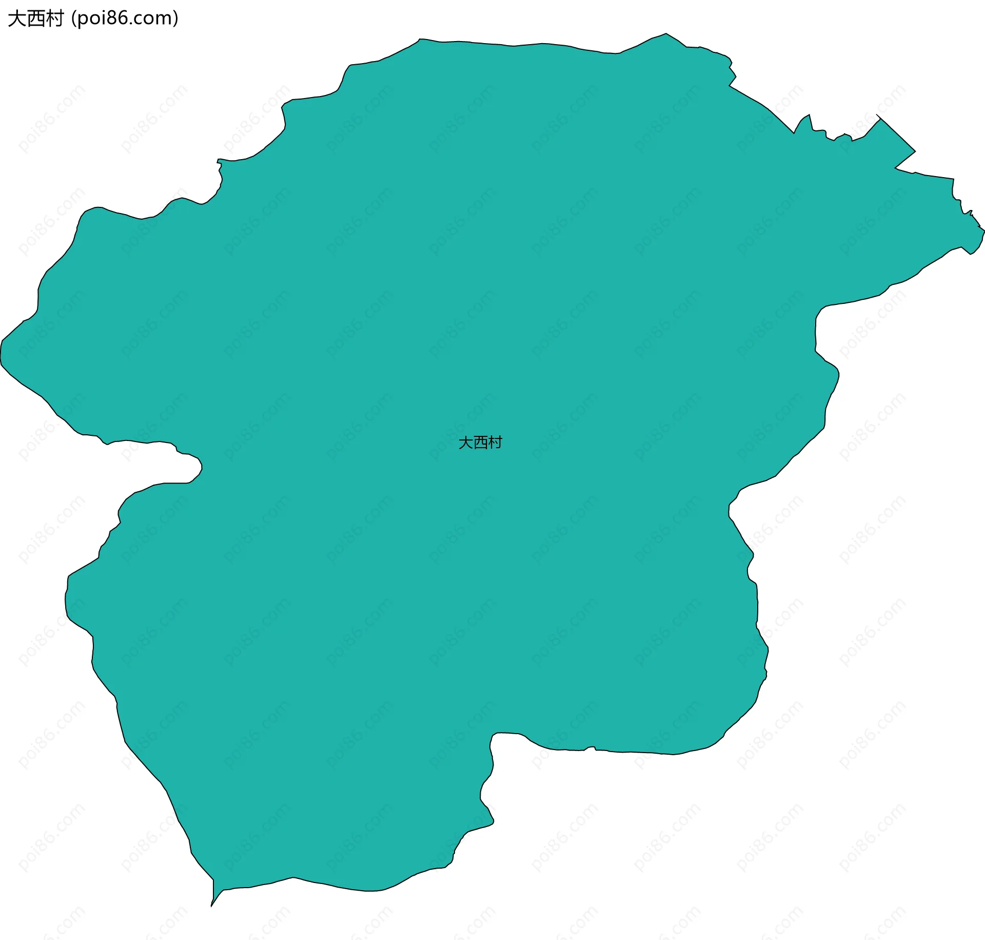 大西村边界地图