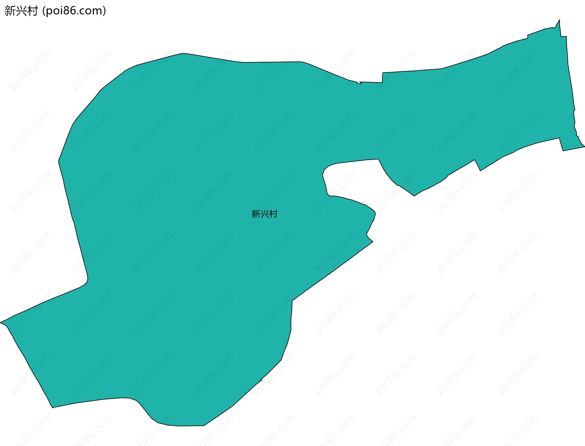 新兴村边界地图