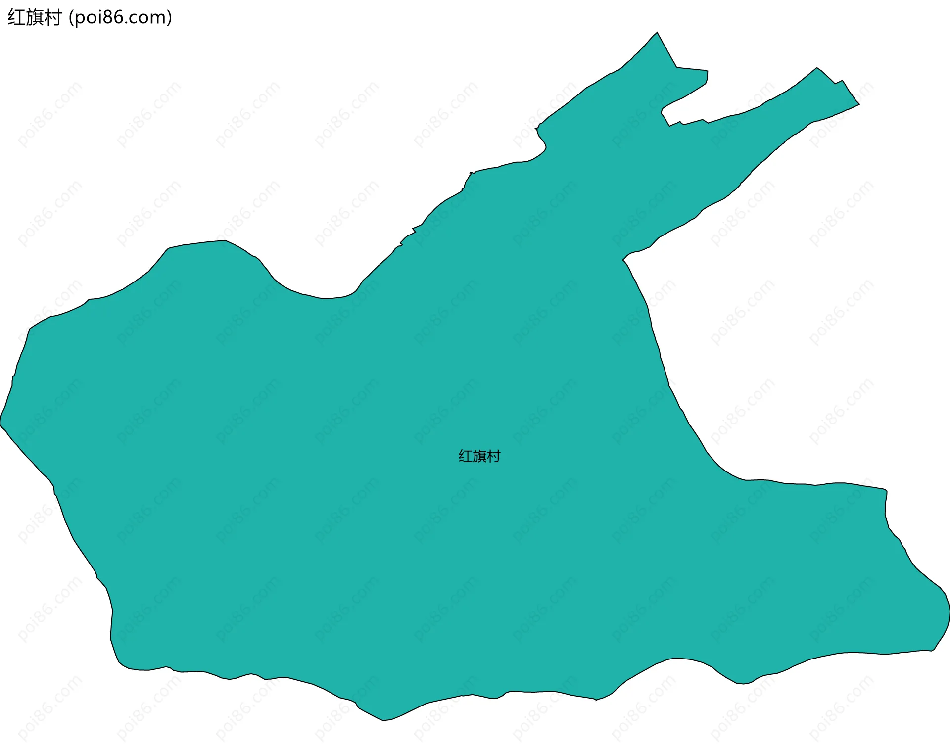 红旗村边界地图