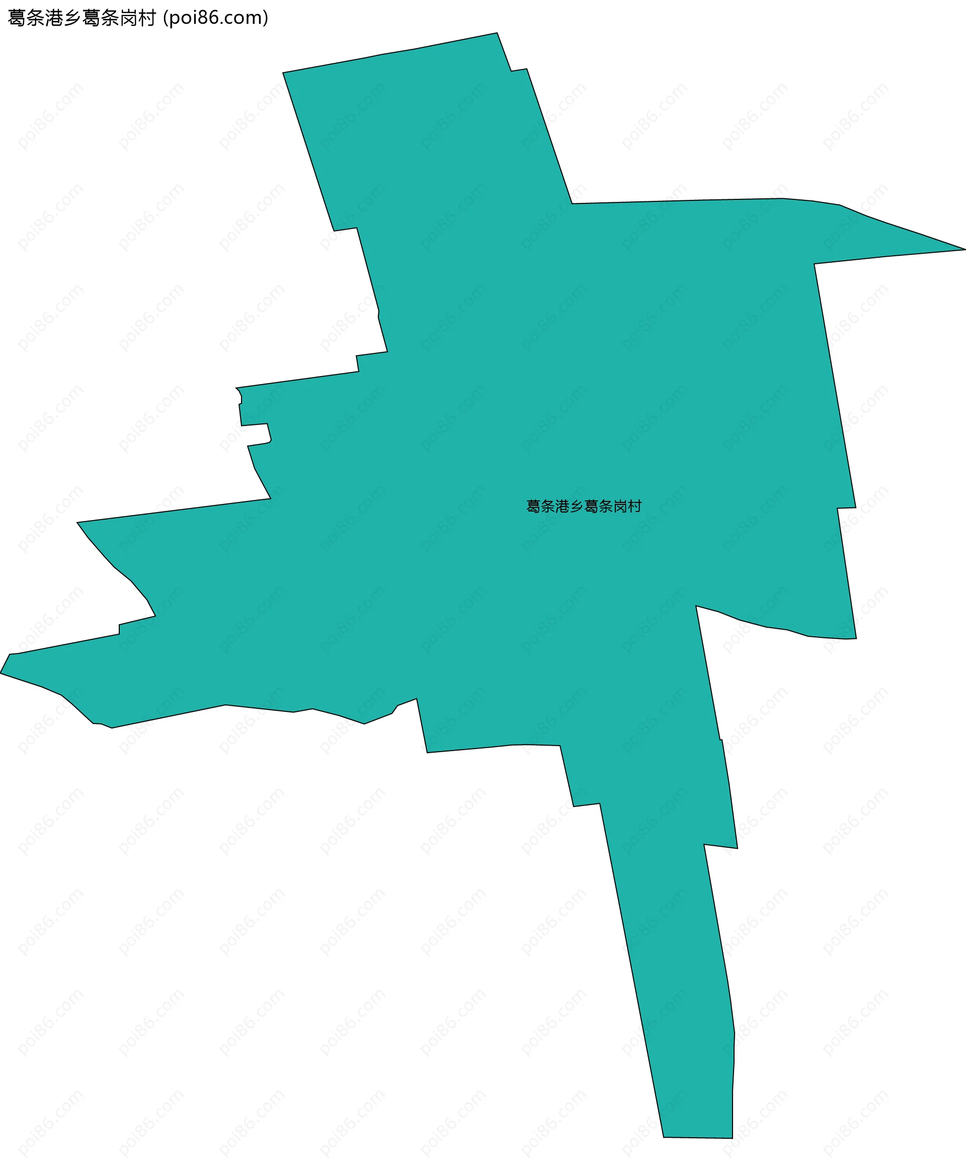 葛条港乡葛条岗村边界地图