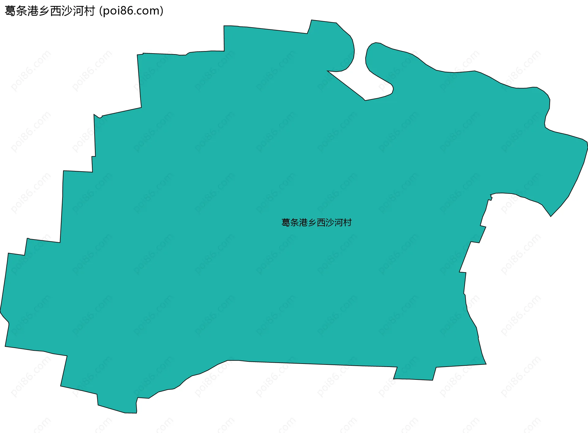 葛条港乡西沙河村边界地图