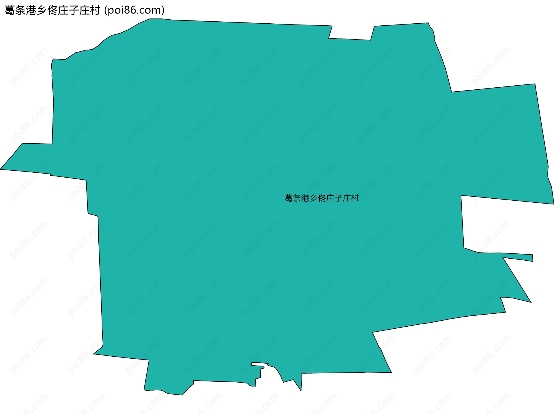 葛条港乡佟庄子庄村边界地图