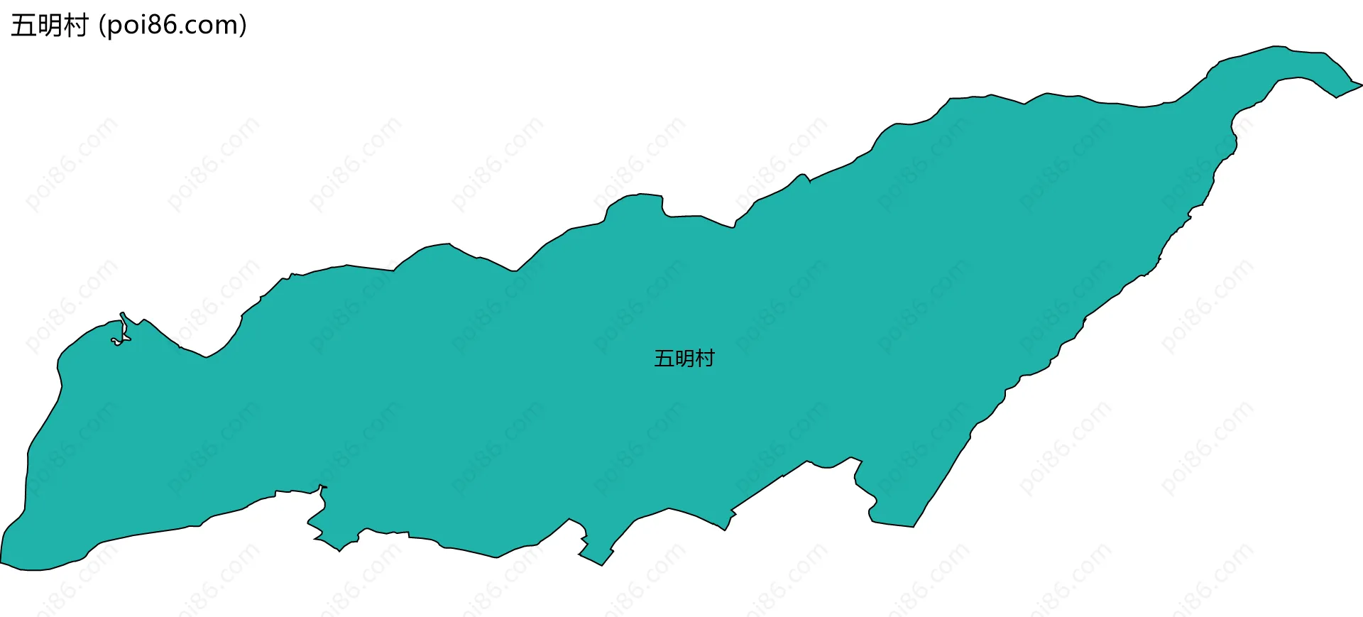 五明村边界地图