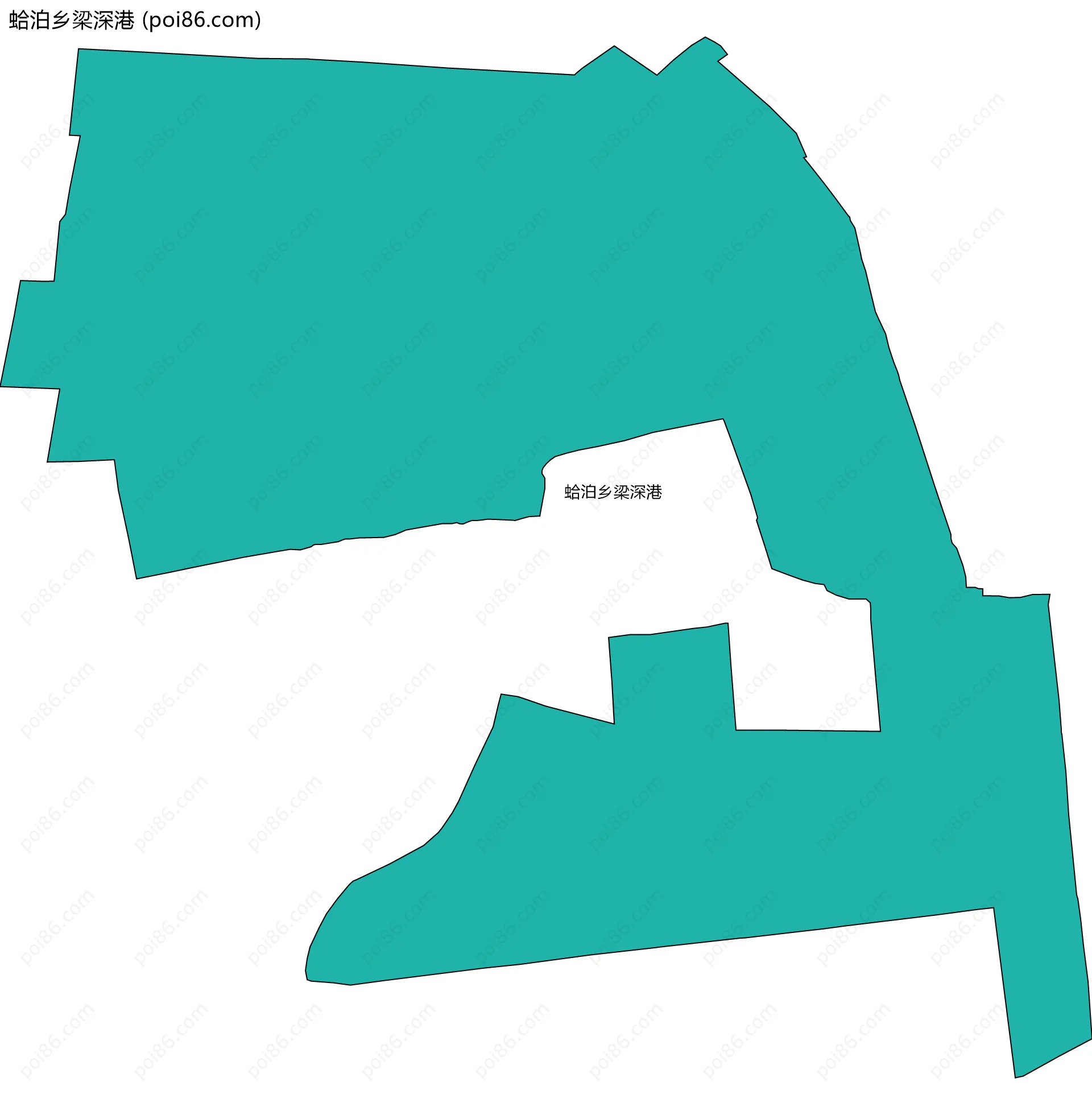 蛤泊乡梁深港边界地图
