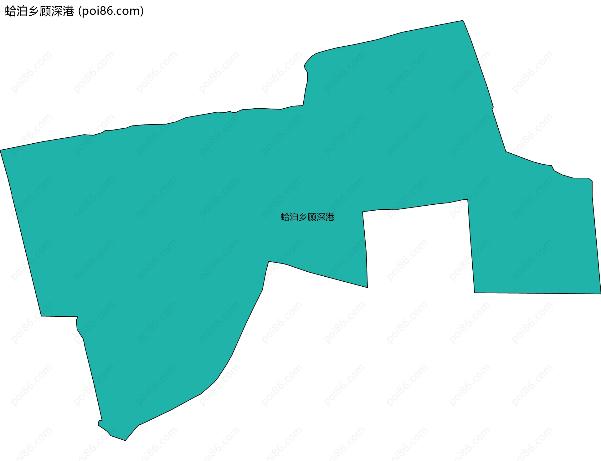 蛤泊乡顾深港边界地图