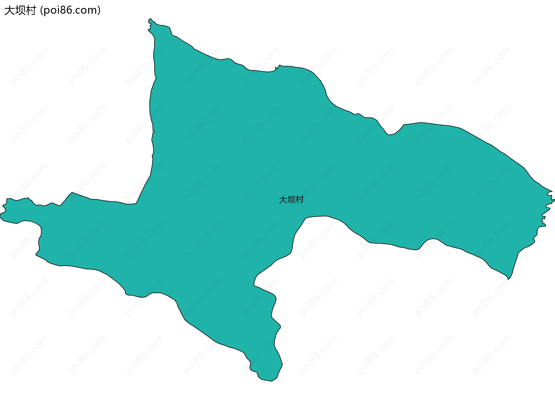 大坝村边界地图