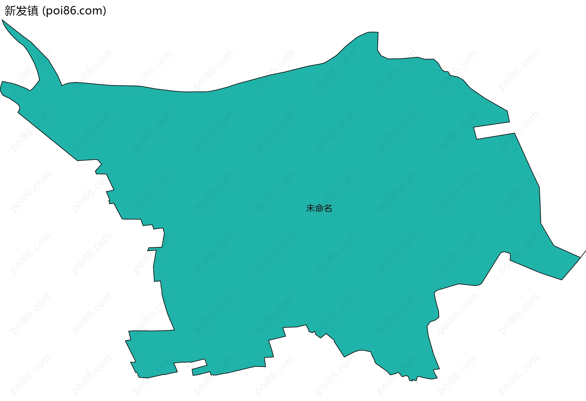 新发镇边界地图(五级行政区划)