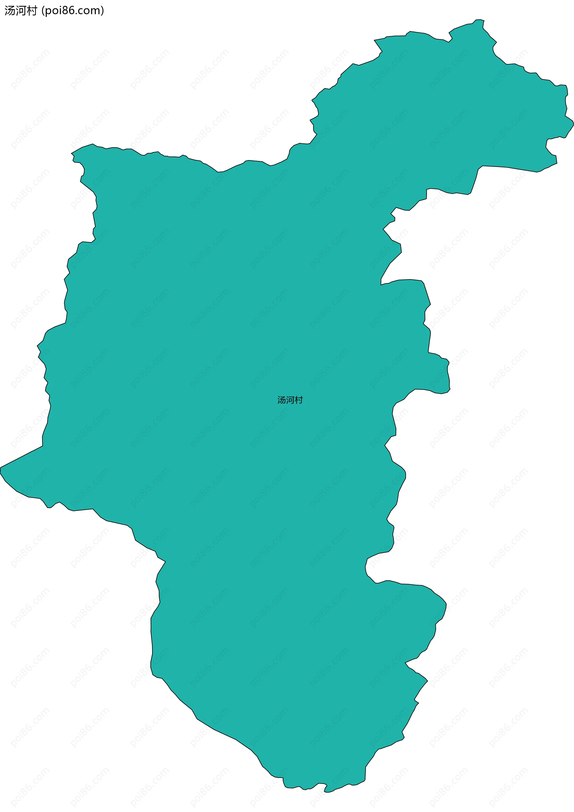汤河村边界地图