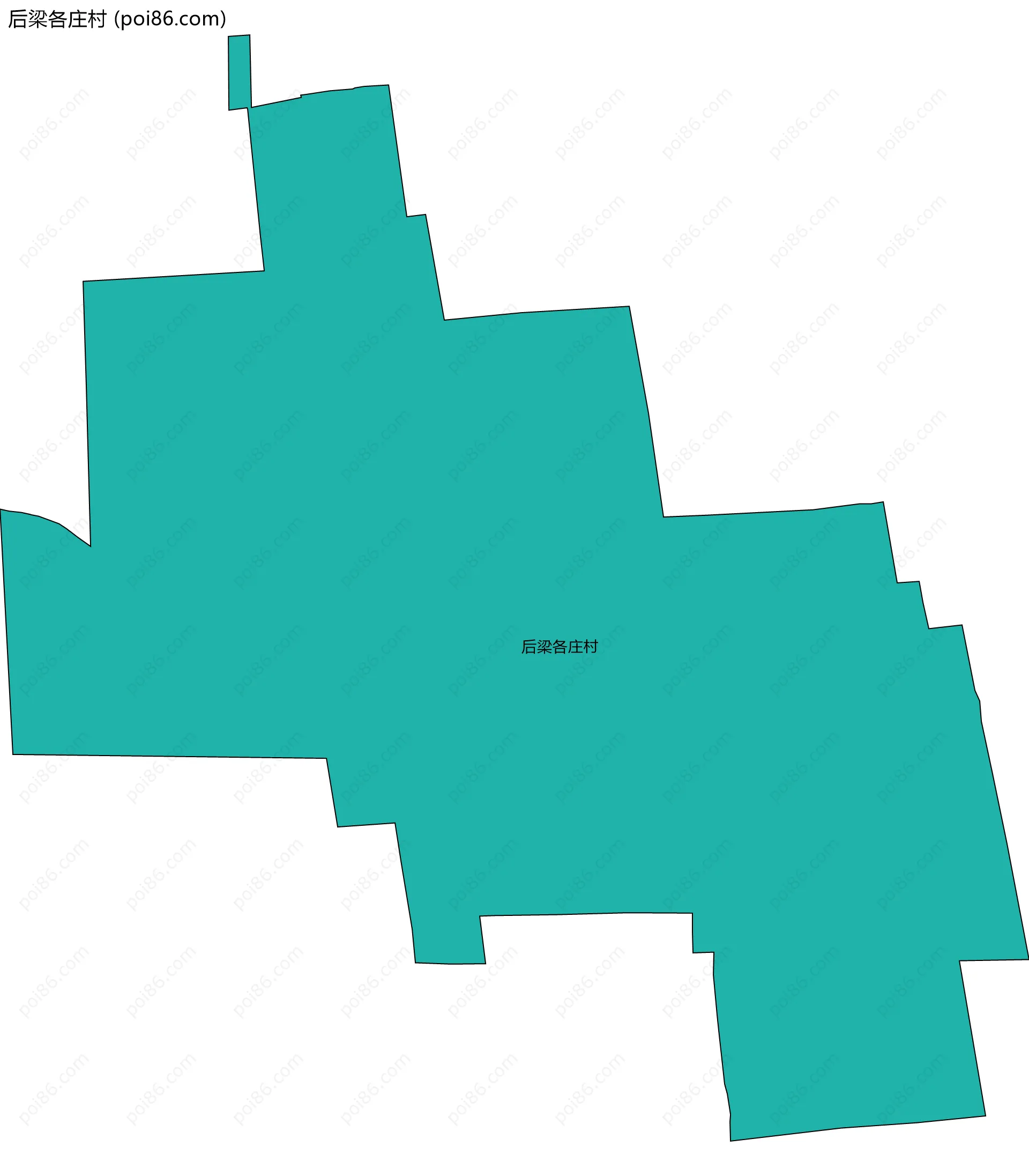 后梁各庄村边界地图