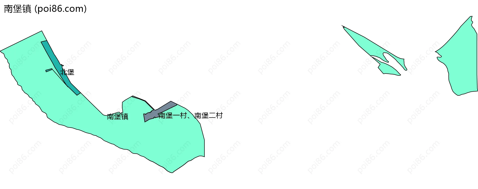 南堡镇边界地图(五级行政区划)