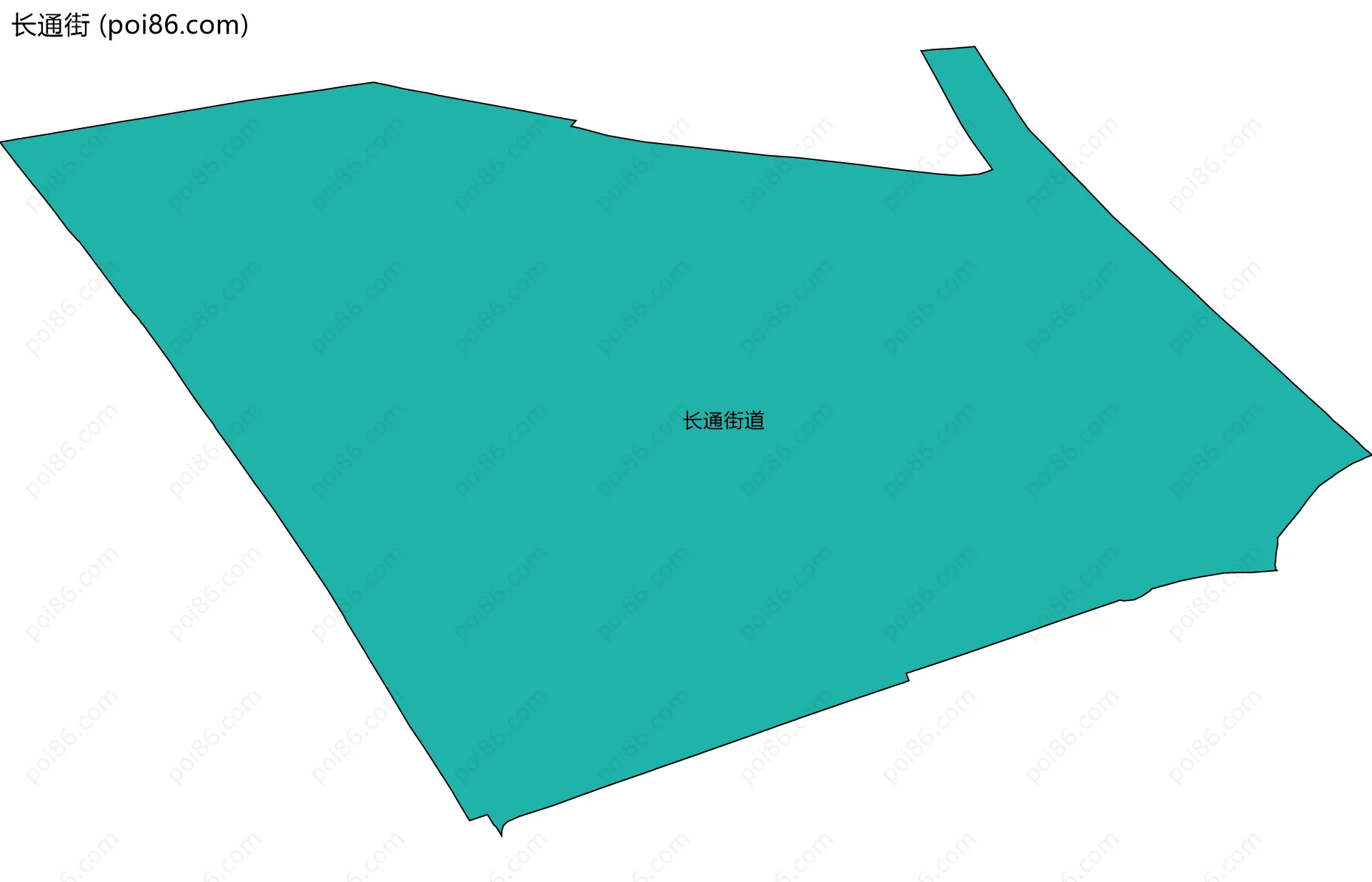 长通街边界地图(五级行政区划)