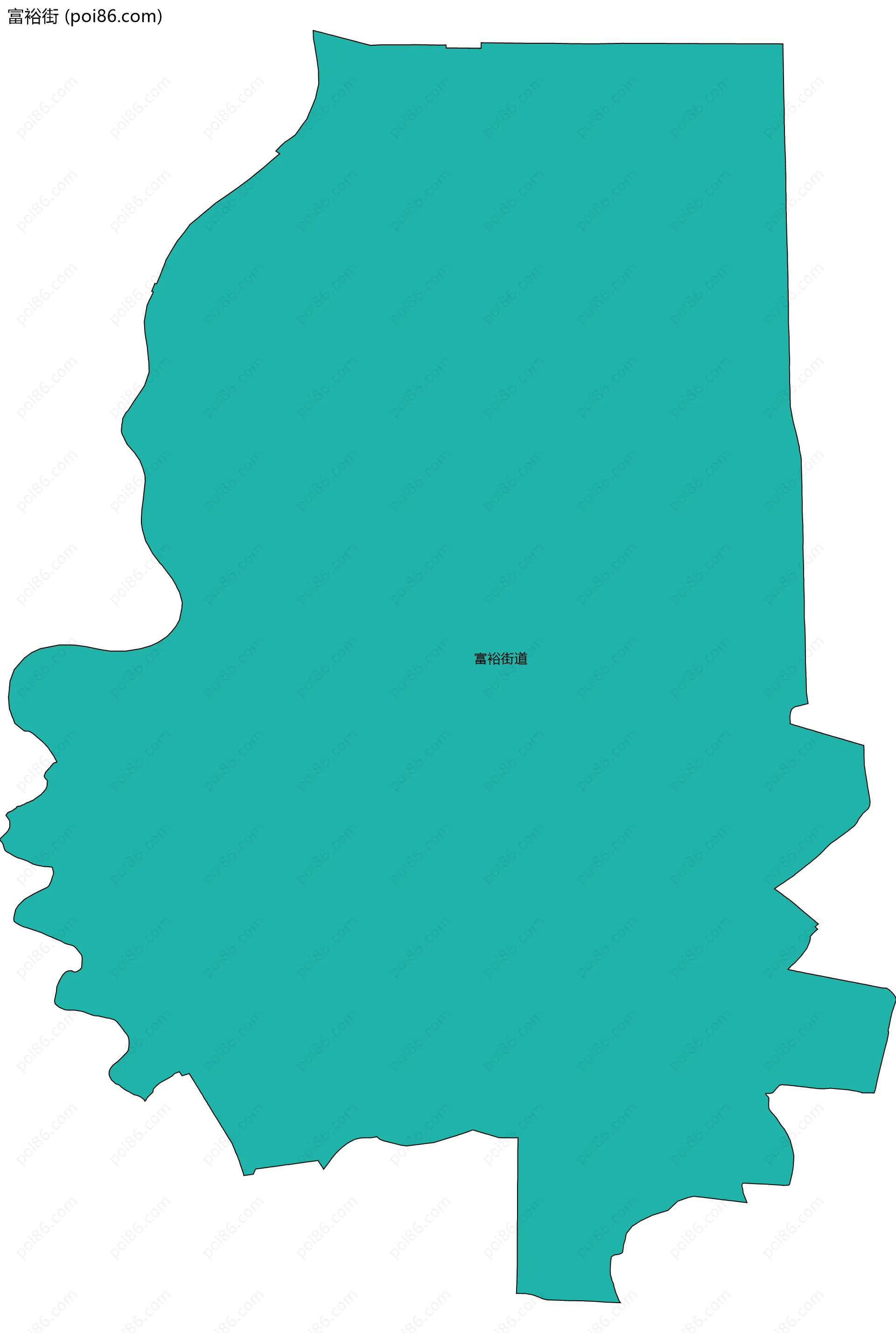 富裕街边界地图(五级行政区划)