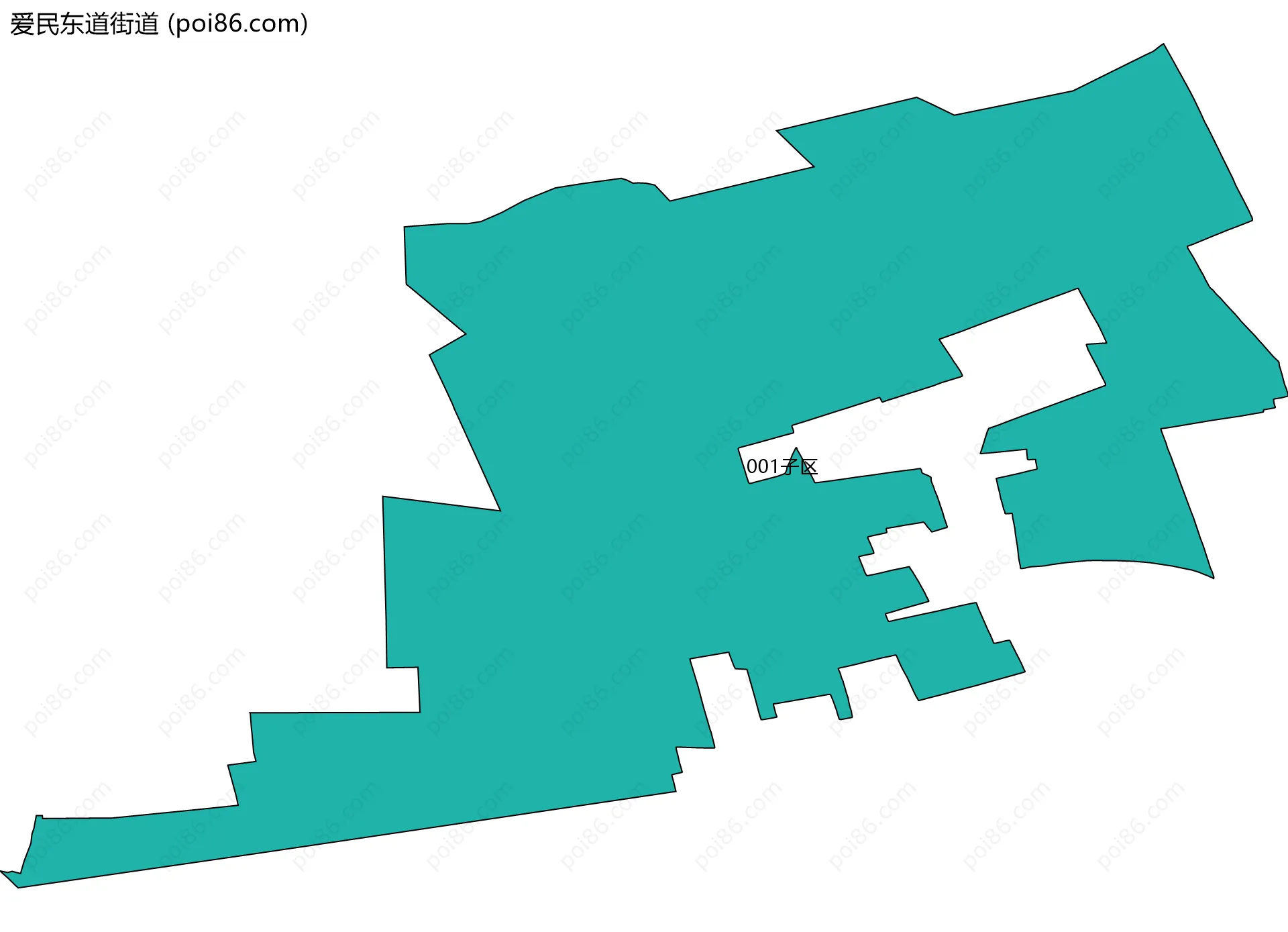 爱民东道街道边界地图(五级行政区划)