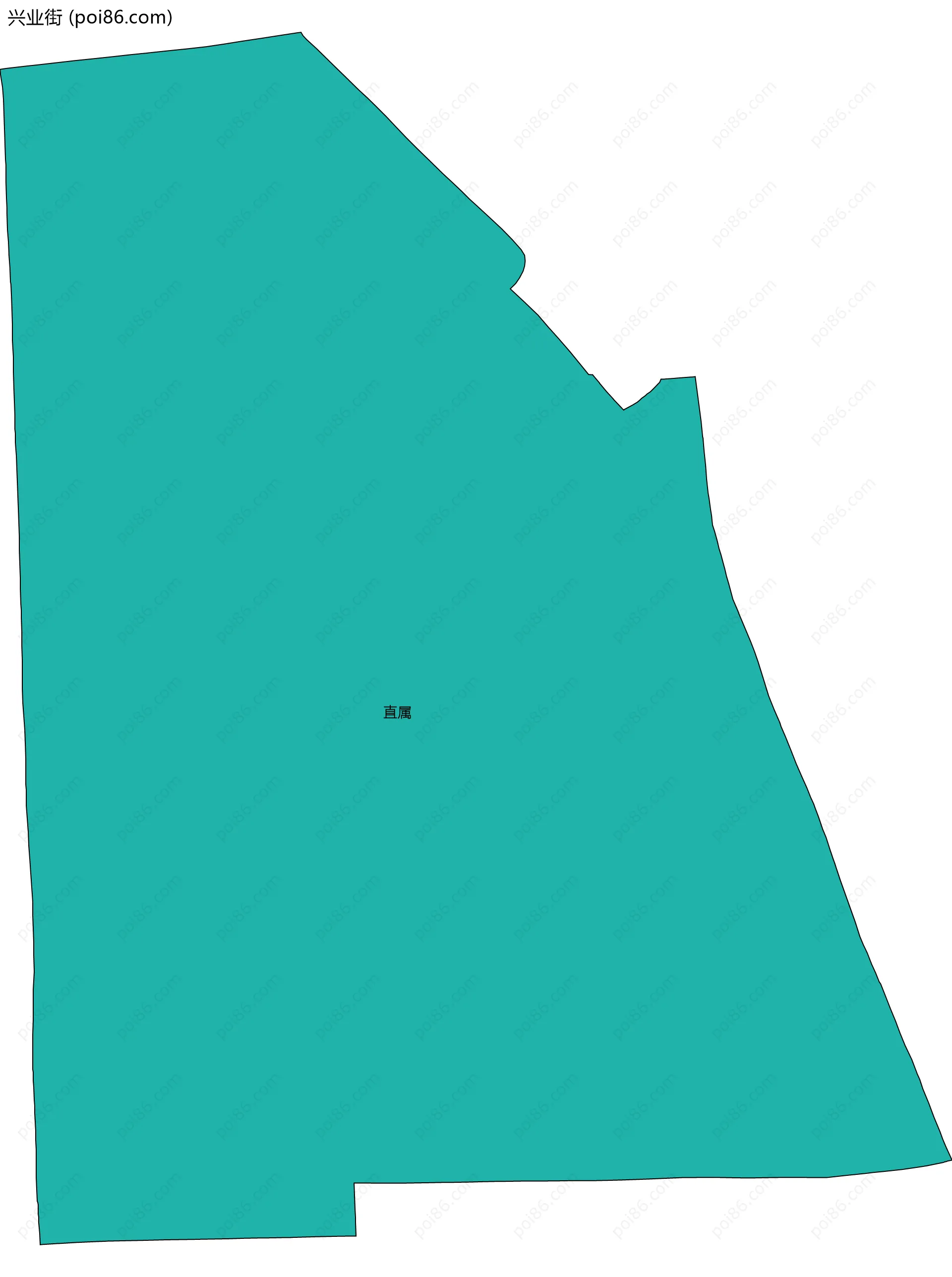 兴业街边界地图(五级行政区划)