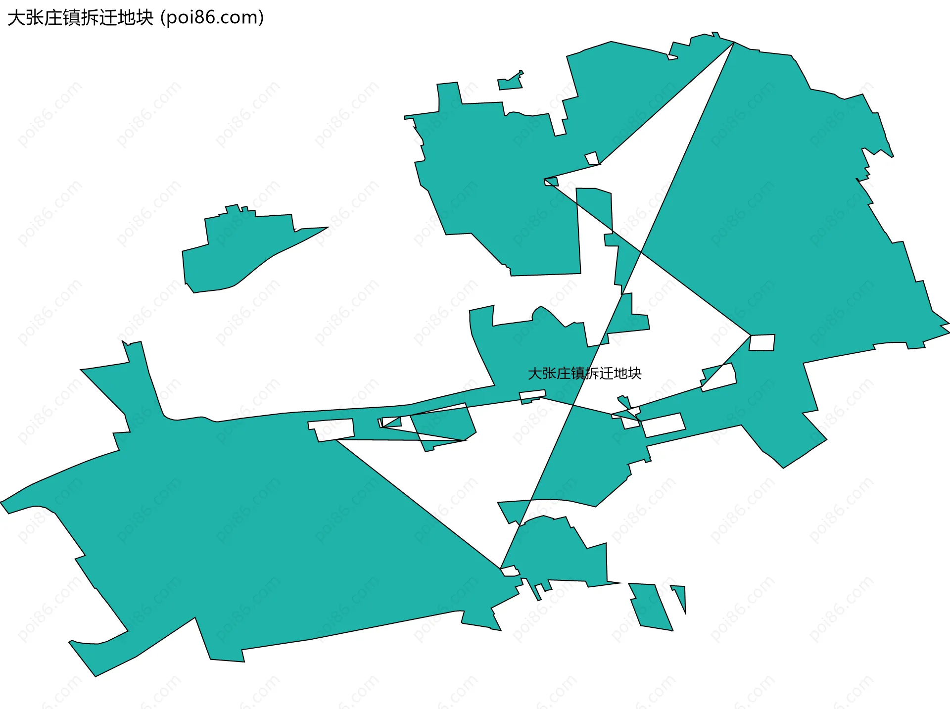 大张庄镇拆迁地块边界地图
