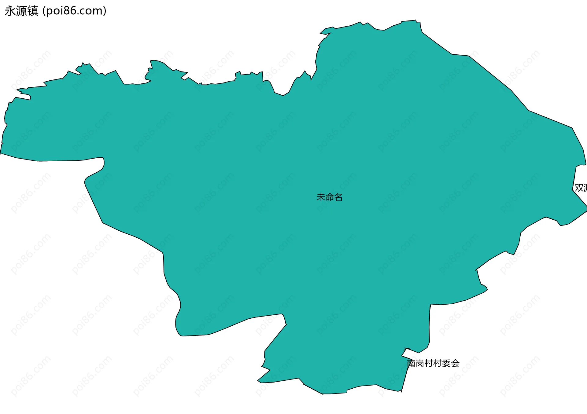 永源镇边界地图(五级行政区划)