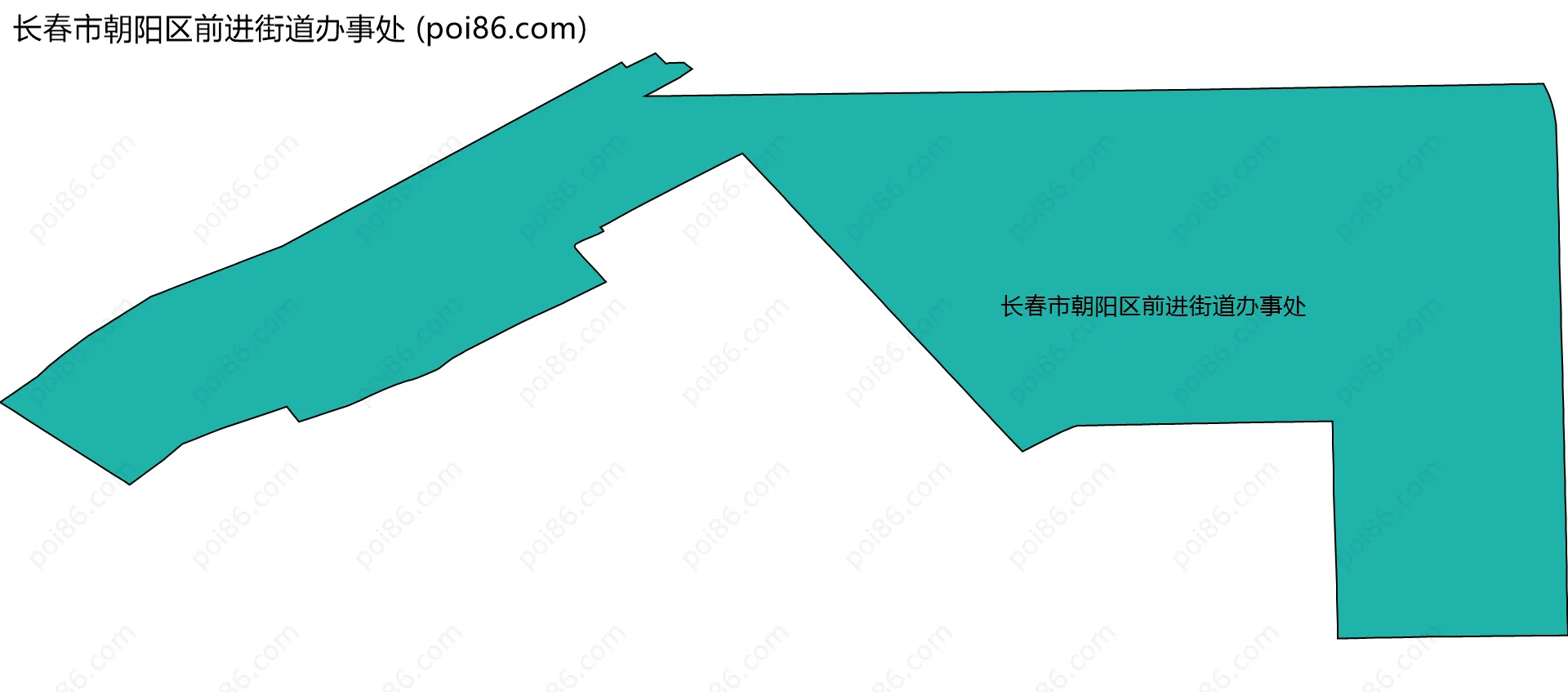 长春市朝阳区前进街道办事处边界地图