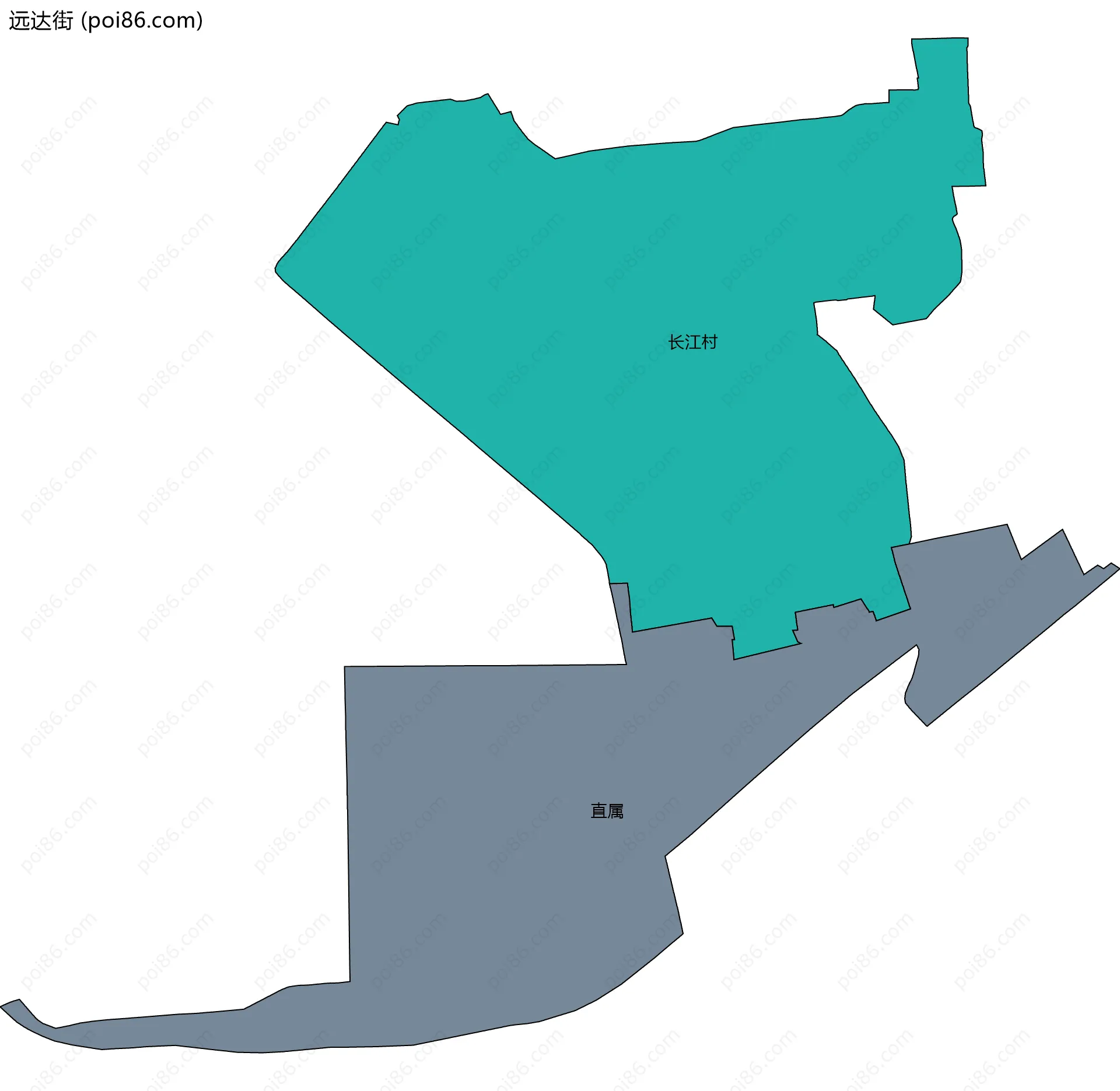 远达街边界地图(五级行政区划)