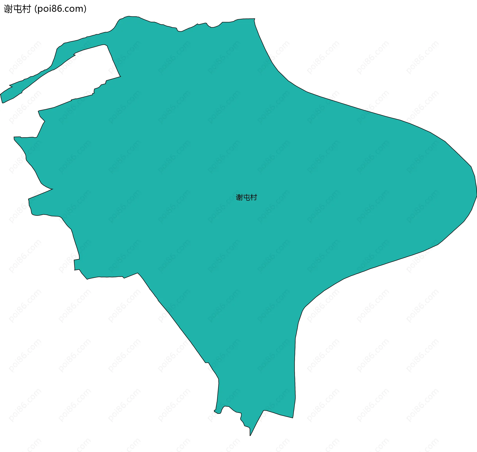 谢屯村边界地图