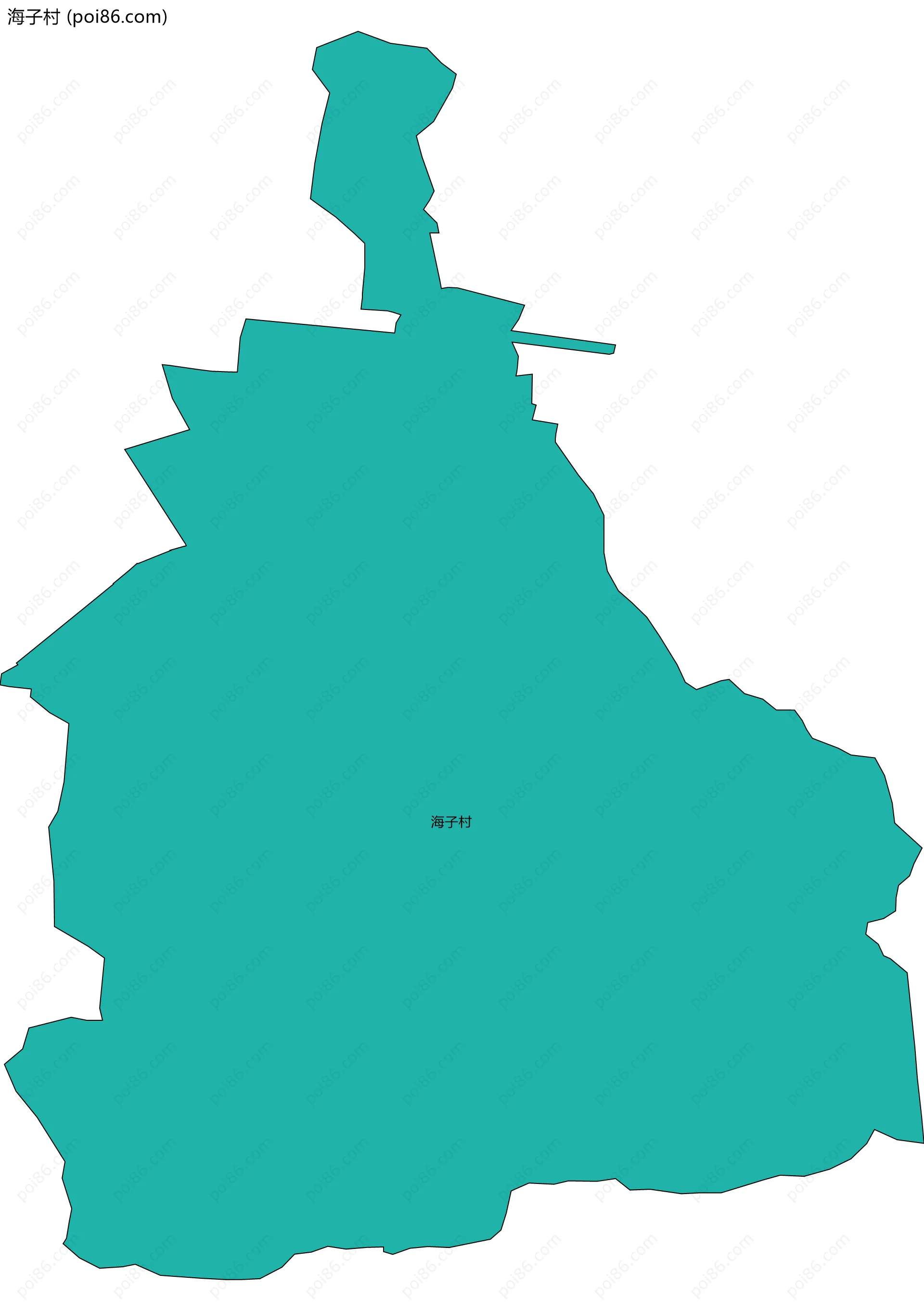 海子村边界地图