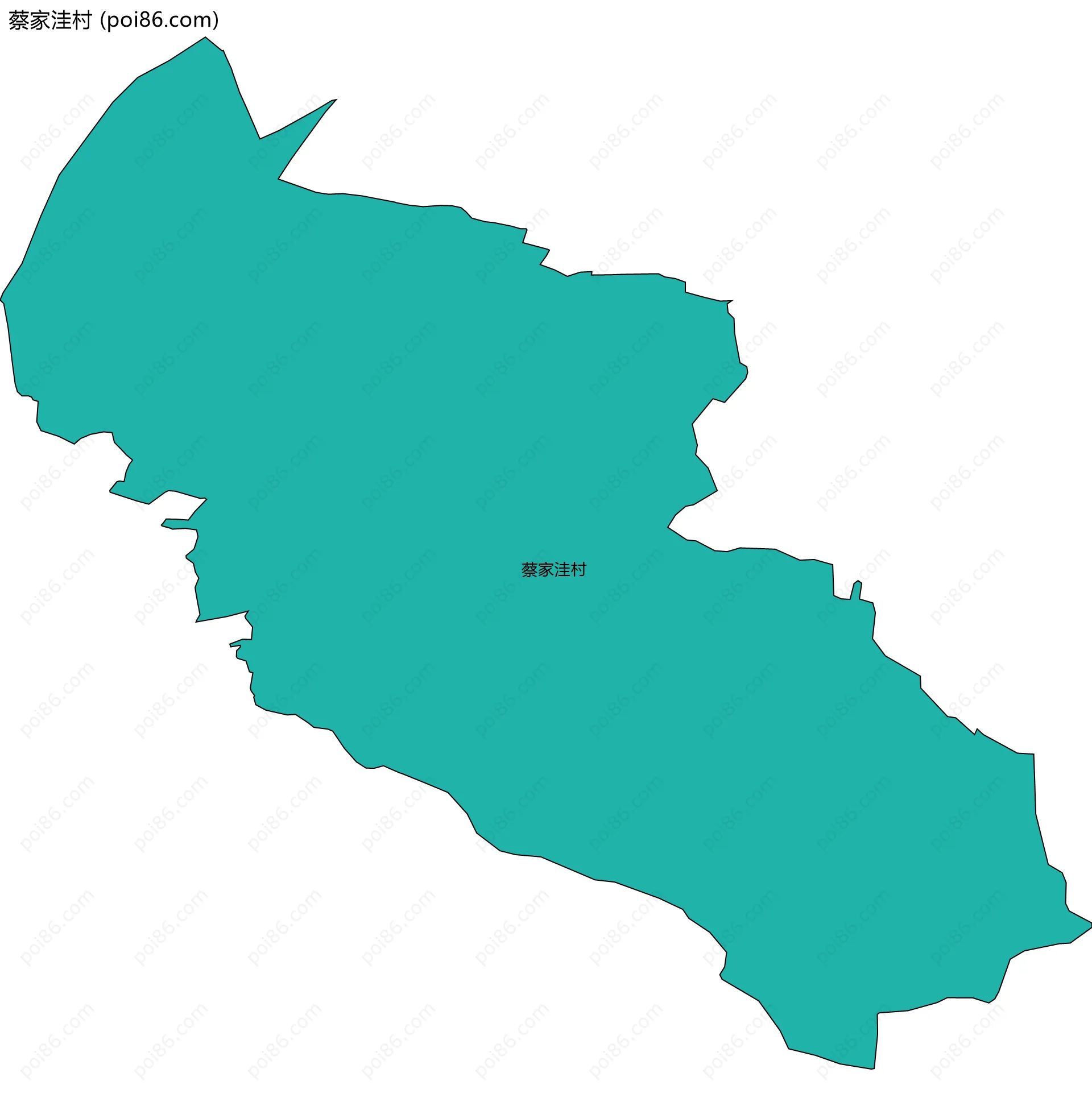 蔡家洼村边界地图