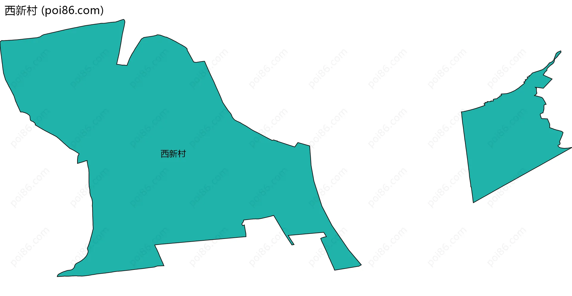 西新村边界地图