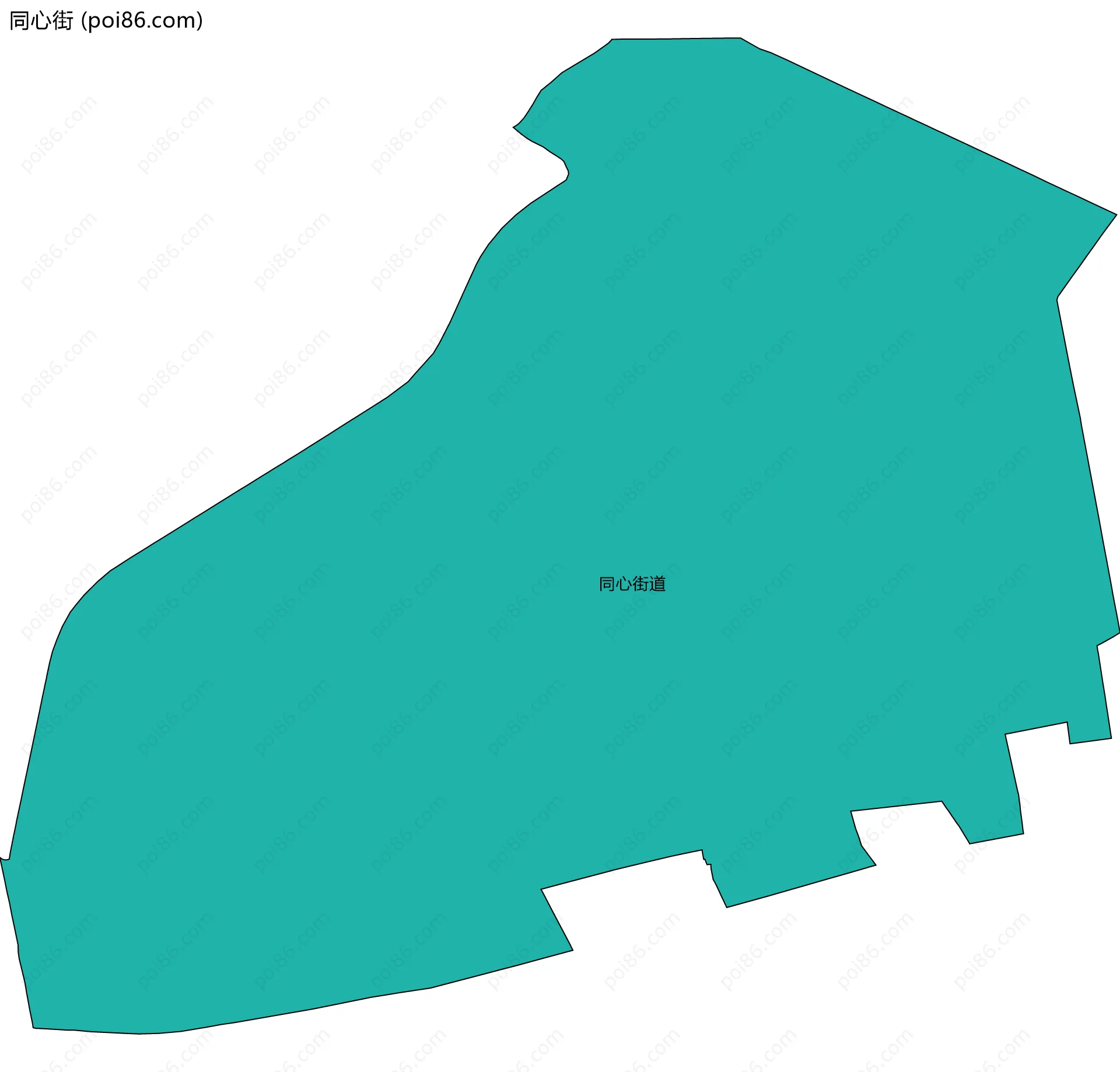同心街边界地图(五级行政区划)