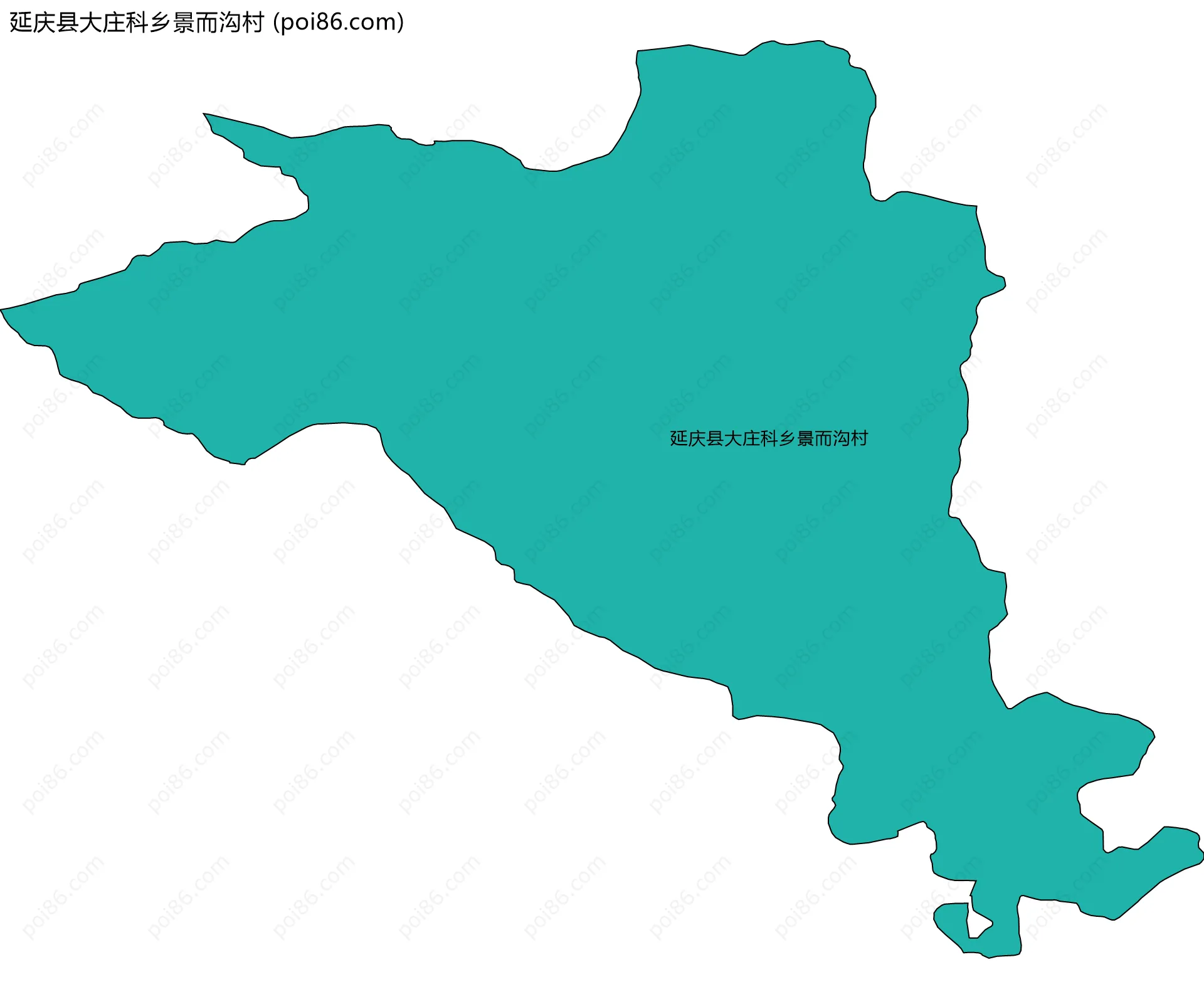 延庆县大庄科乡景而沟村边界地图