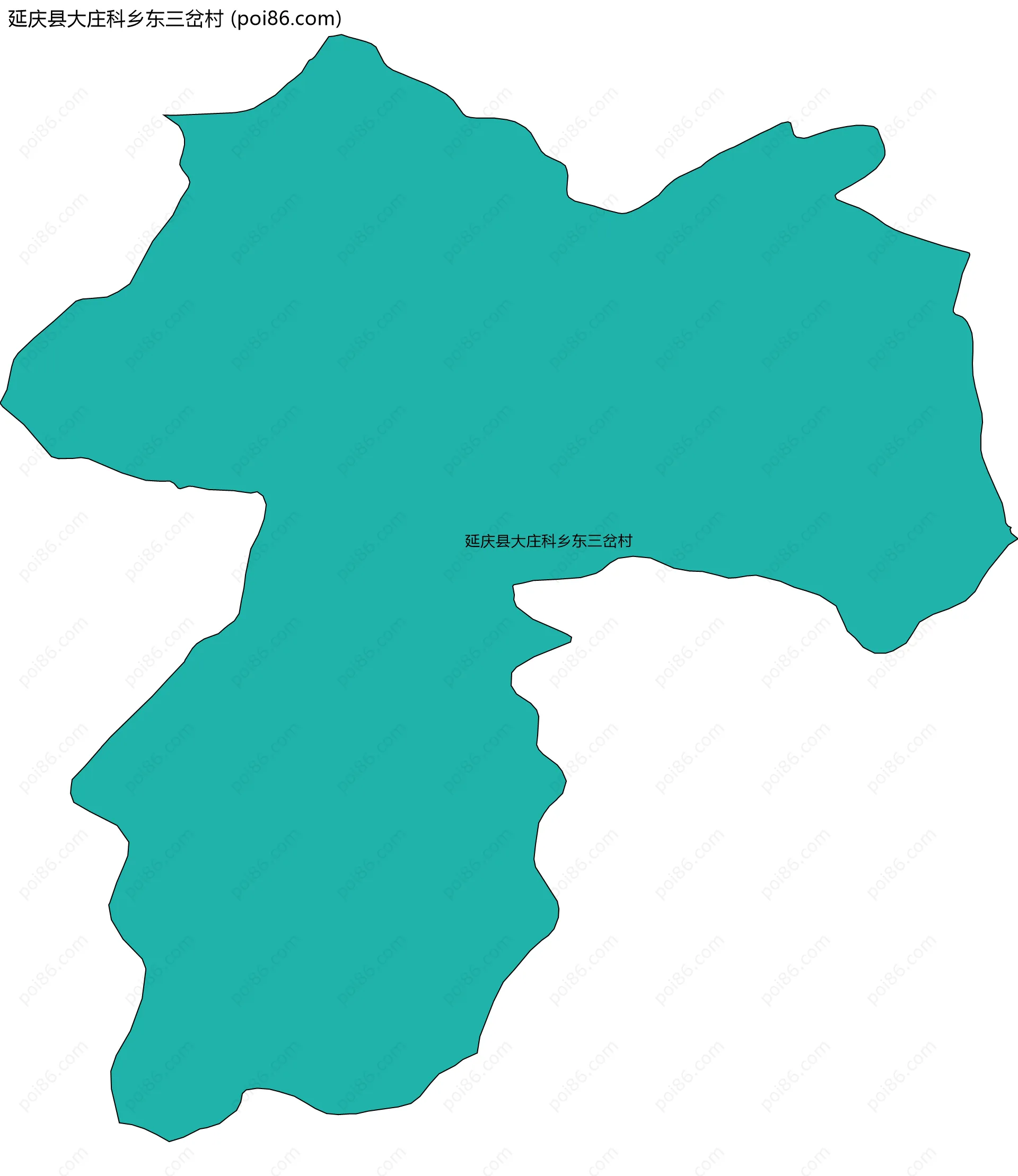 延庆县大庄科乡东三岔村边界地图