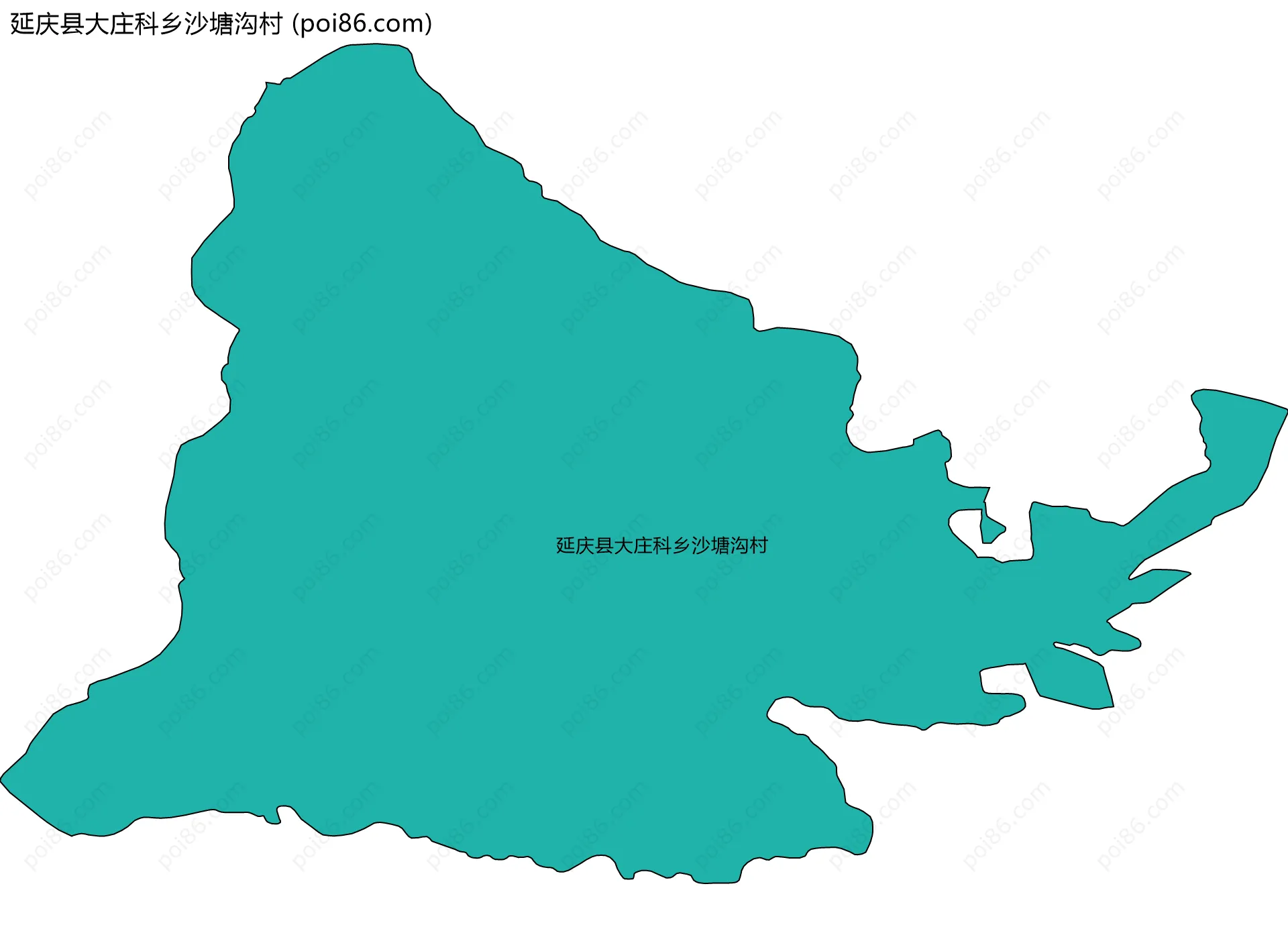 延庆县大庄科乡沙塘沟村边界地图