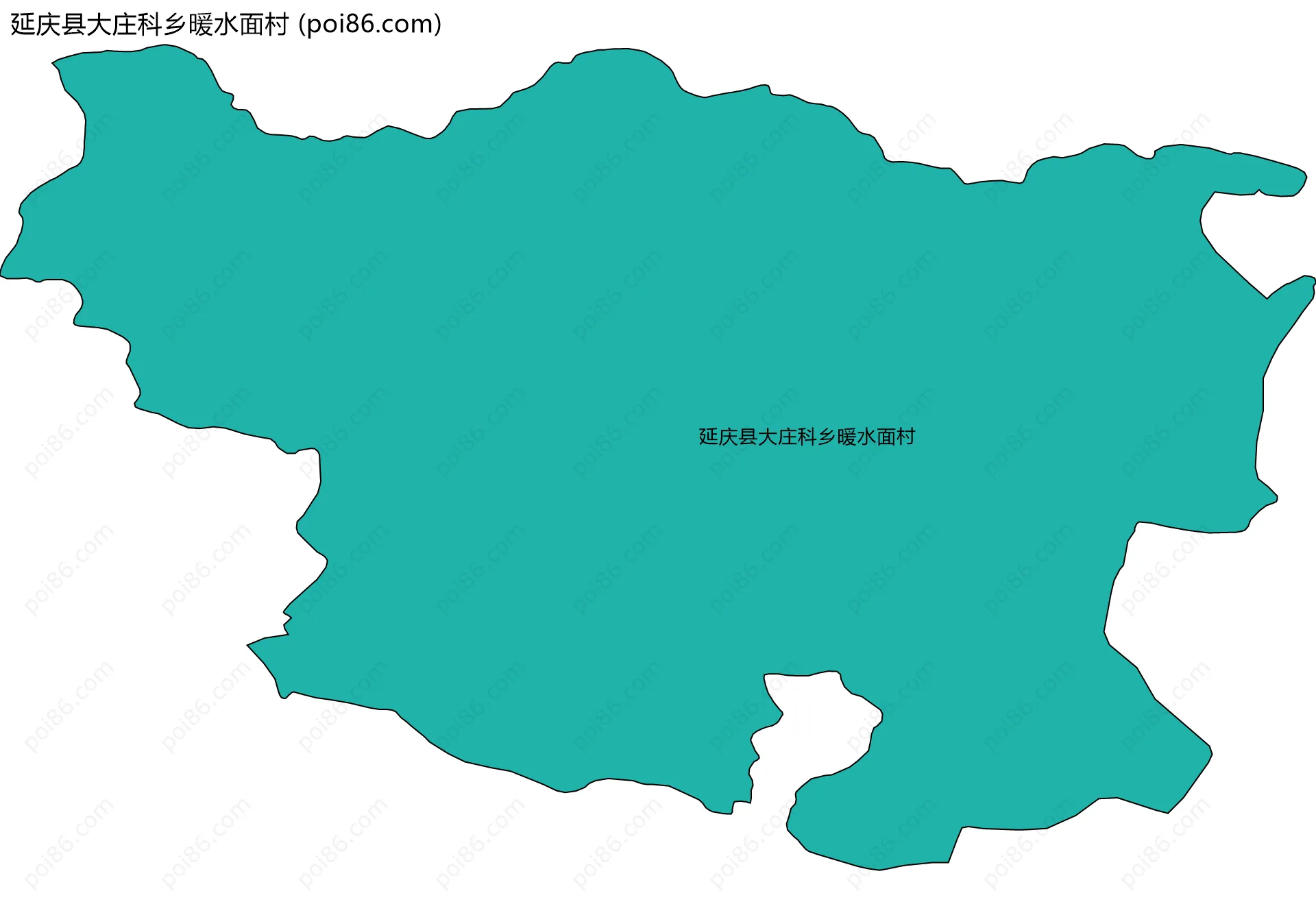 延庆县大庄科乡暖水面村边界地图