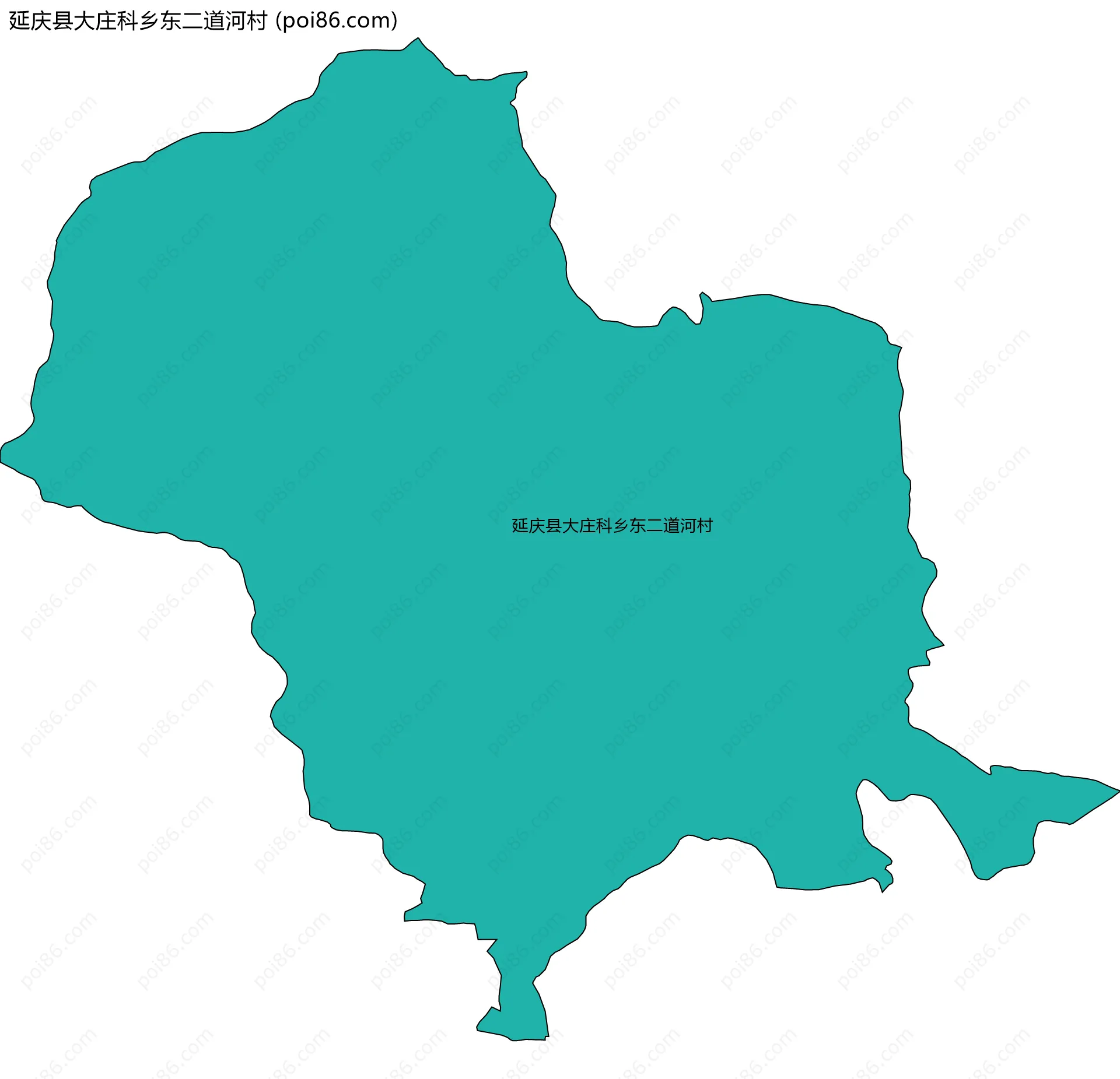 延庆县大庄科乡东二道河村边界地图