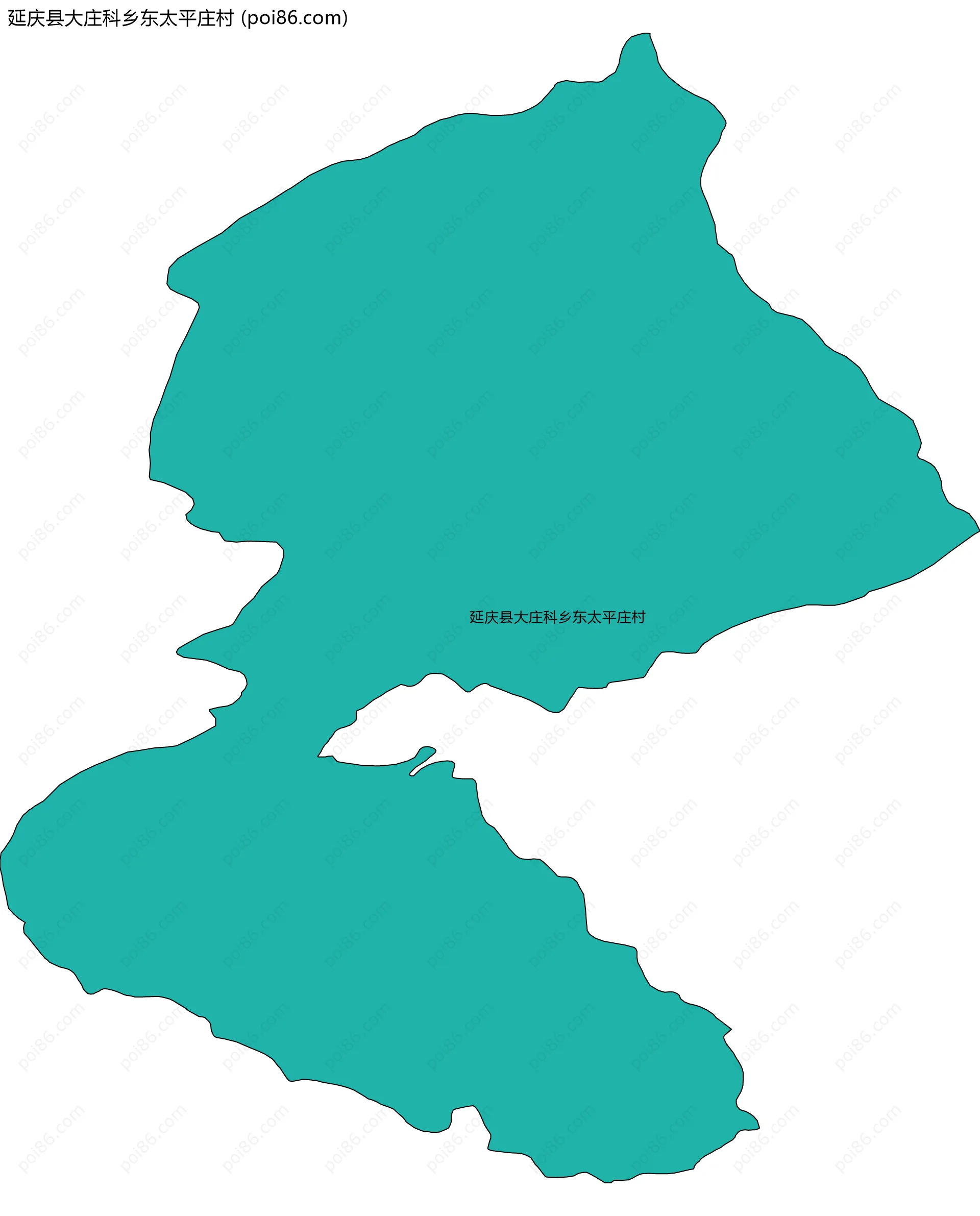 延庆县大庄科乡东太平庄村边界地图