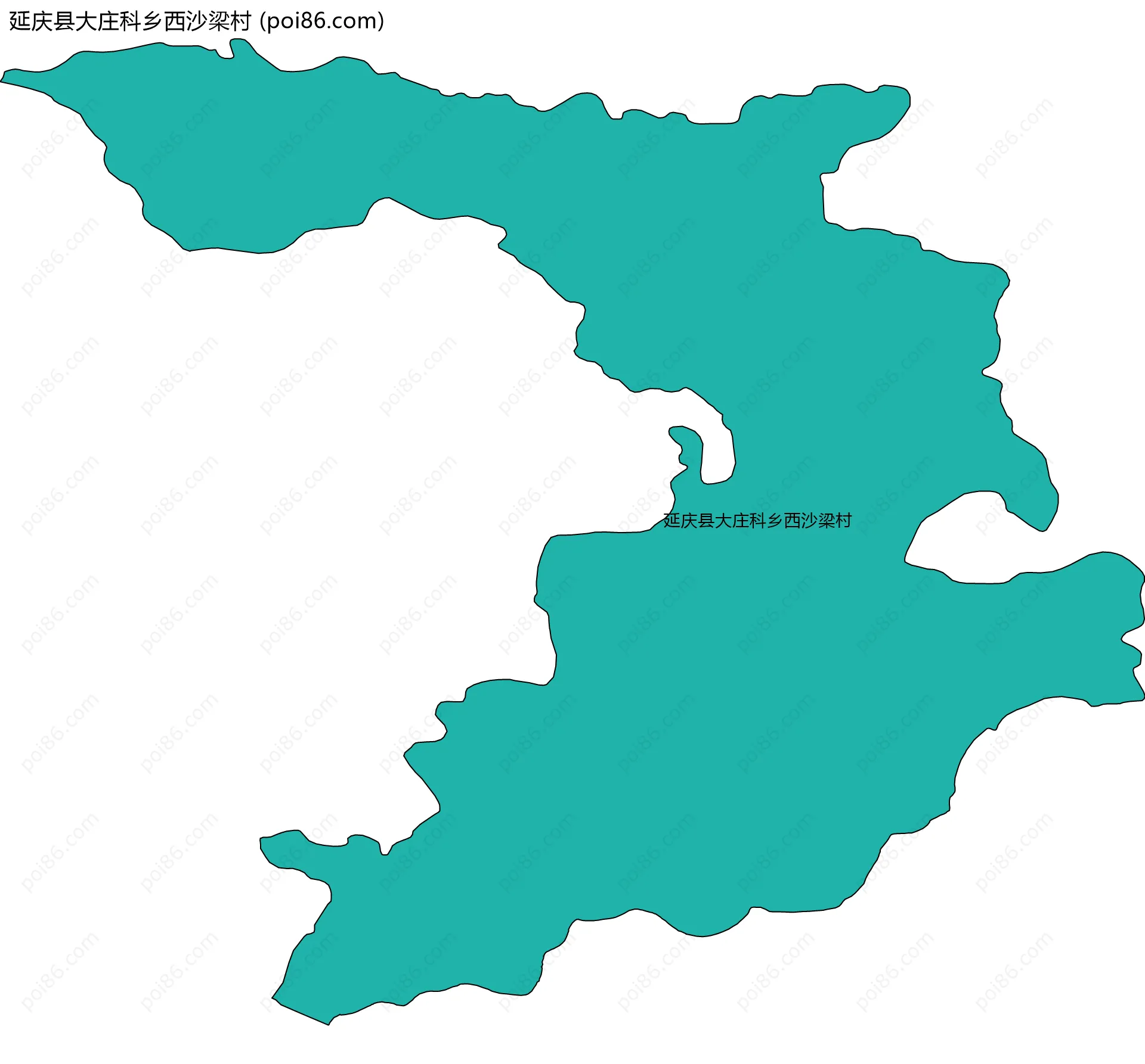 延庆县大庄科乡西沙梁村边界地图