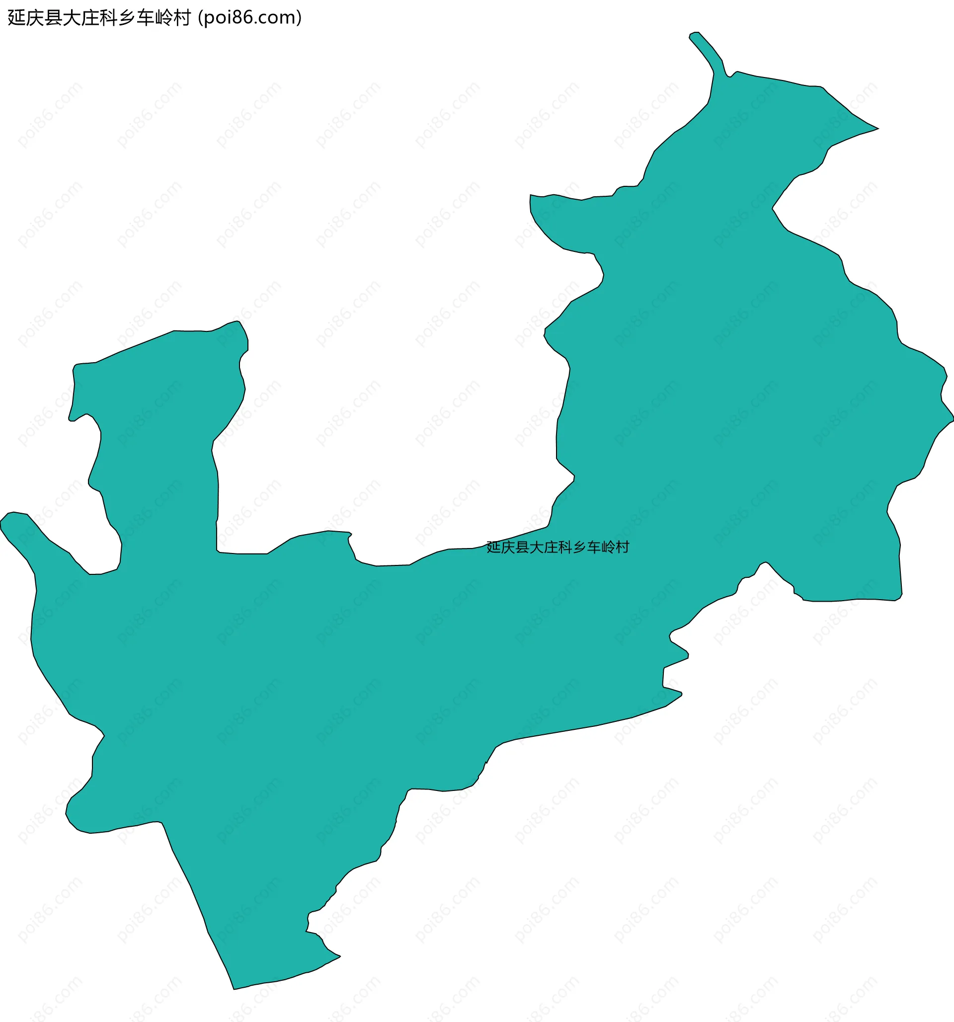 延庆县大庄科乡车岭村边界地图