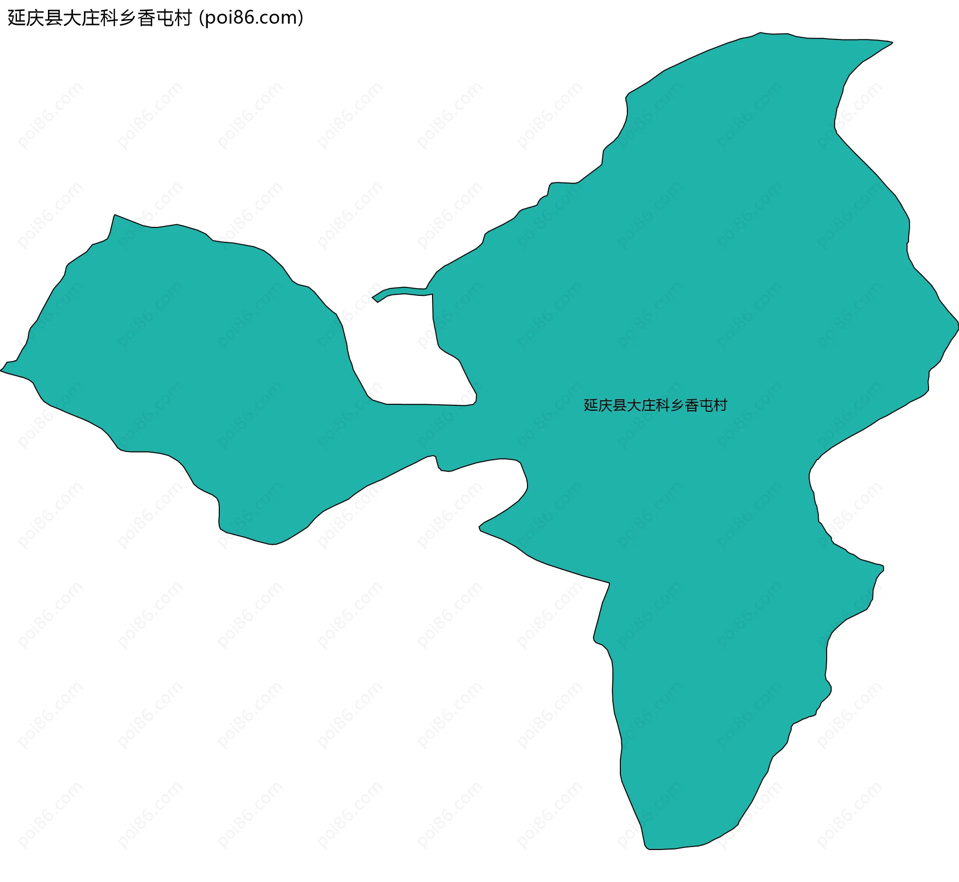 延庆县大庄科乡香屯村边界地图