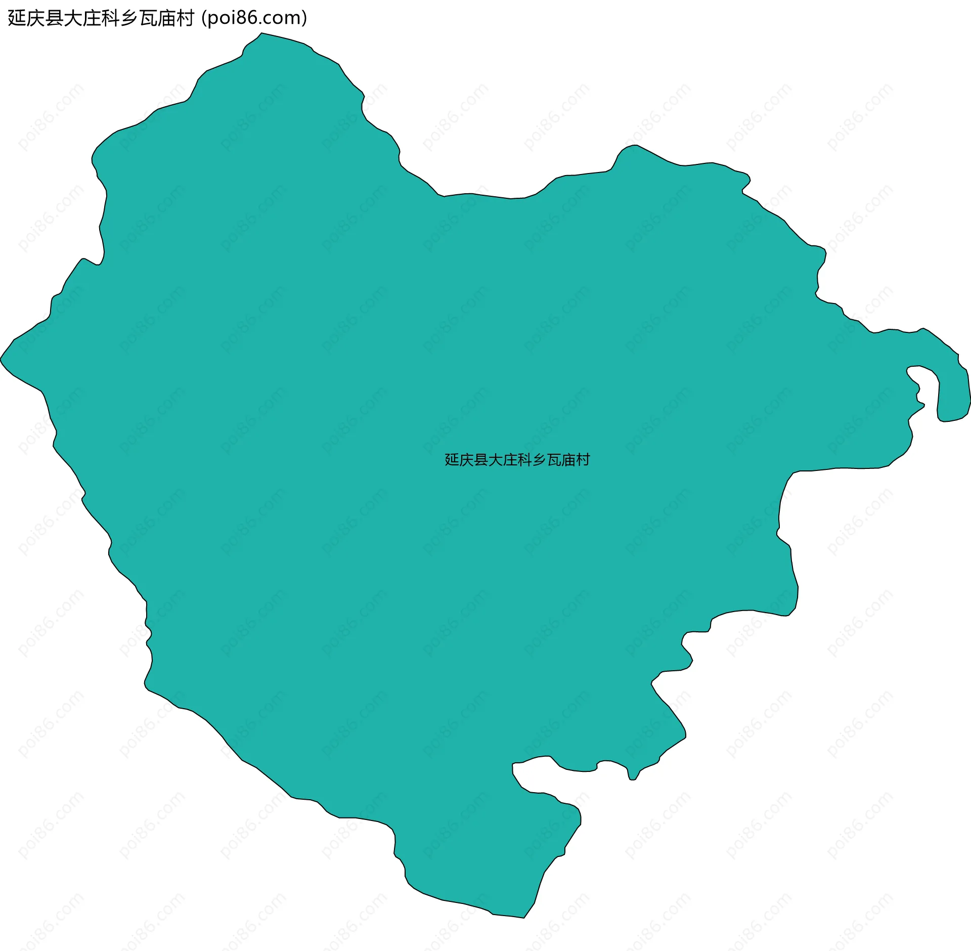 延庆县大庄科乡瓦庙村边界地图